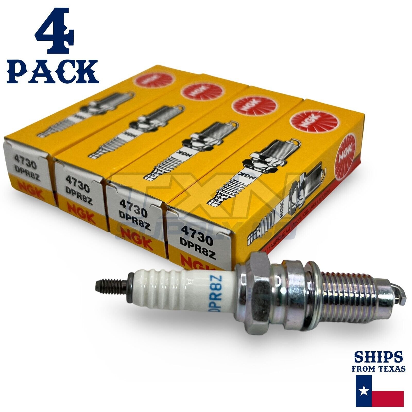 4 Pack NGK 4730 DPR8Z Standard Spark Plugs for X24GPR-U X22GPR-U 98061-58616 - Image 1