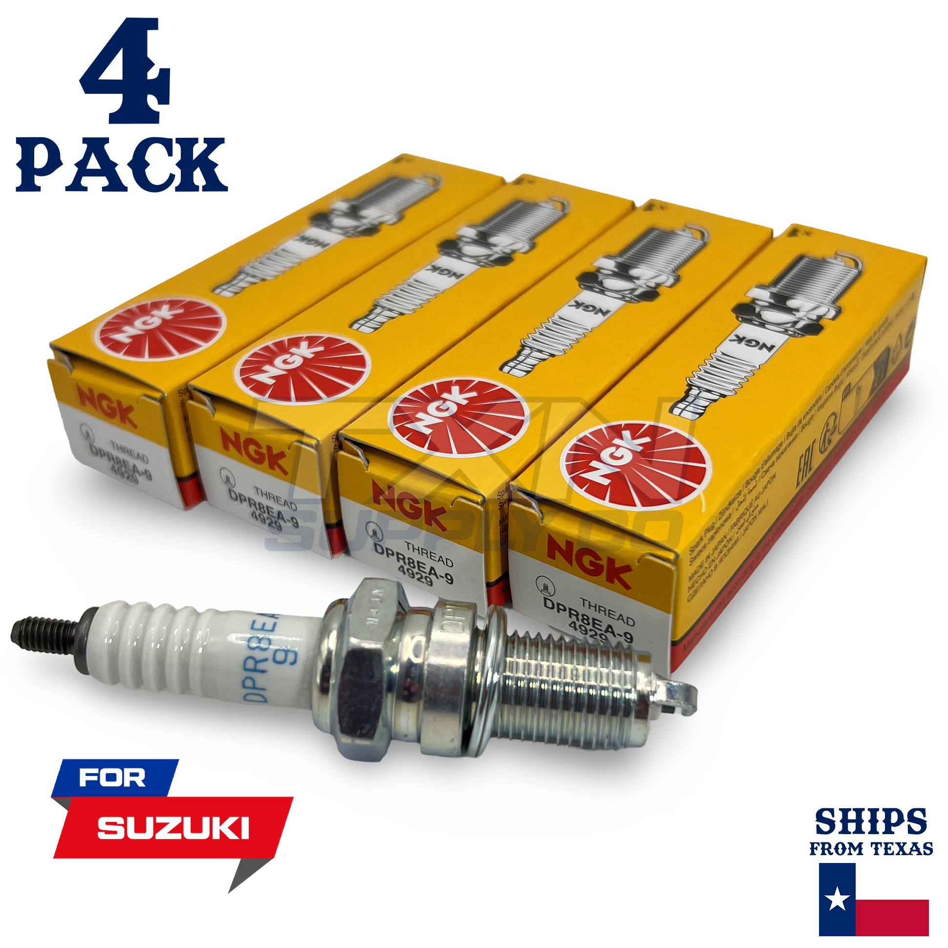 4 NGK Spark Plug - For 1995-1997 VS 600 GLU Intruder Suzuki Motorcycle - Image 1