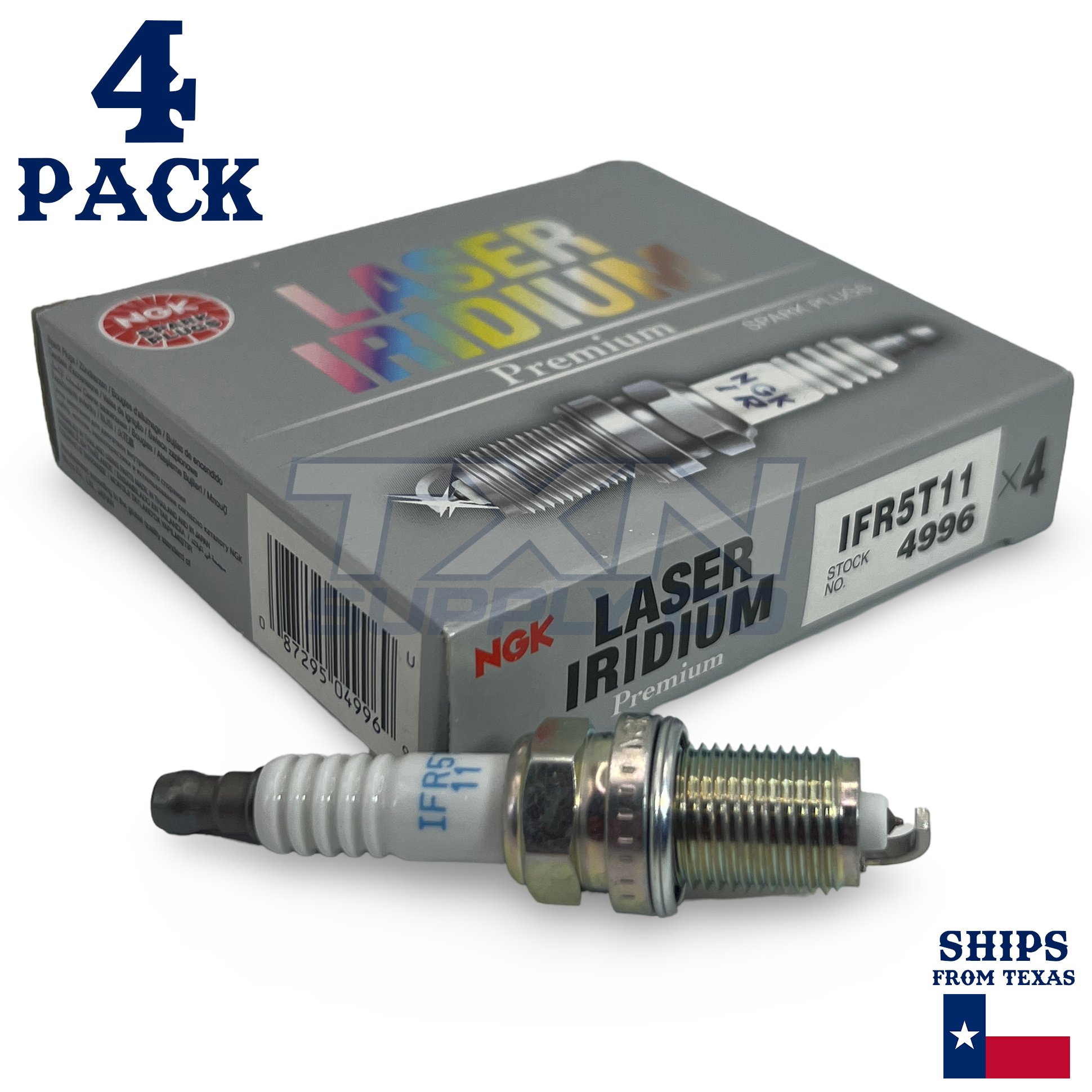 4 Pack NGK V-Power 4996 Spark Plugs IFR5T11