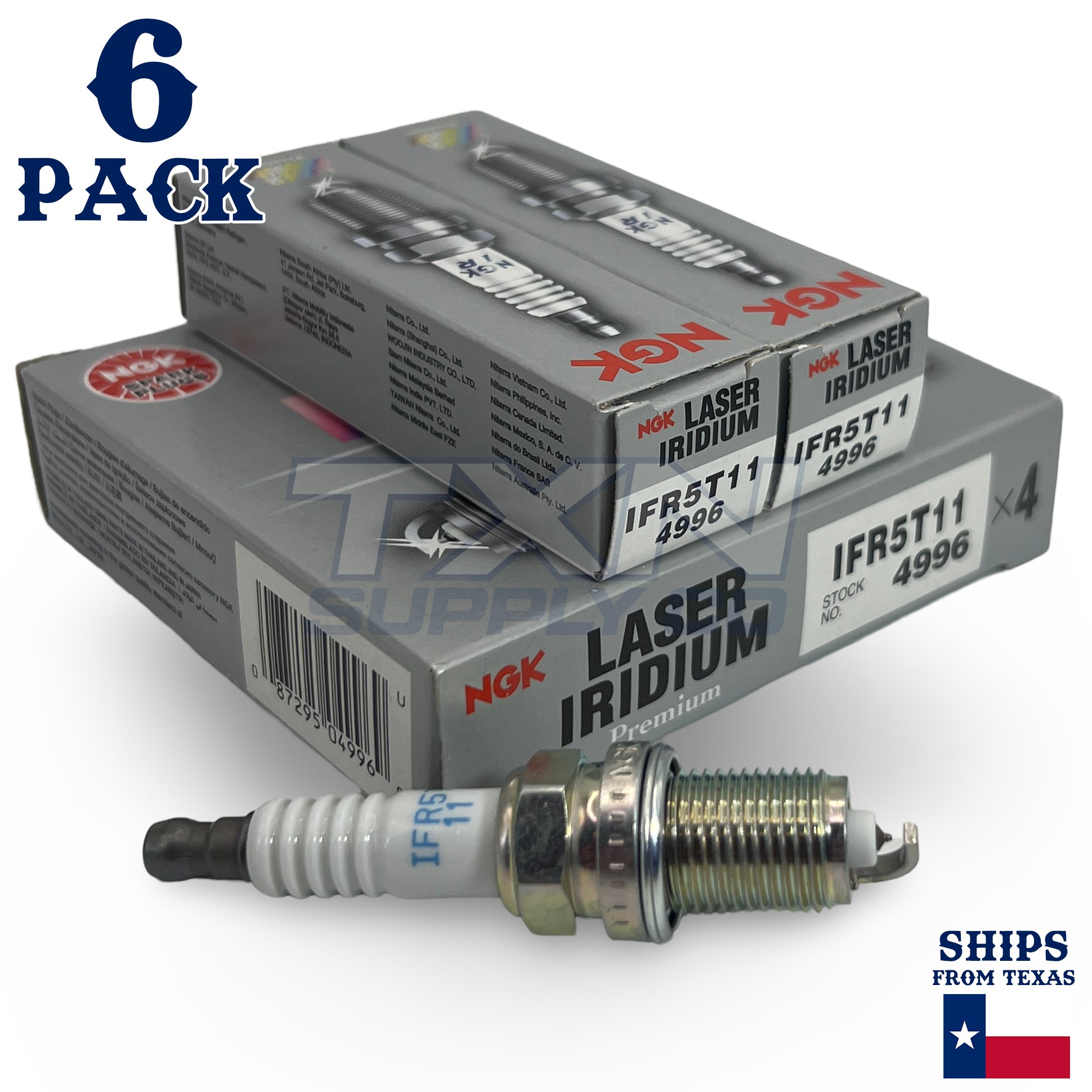 6 Pack NGK V-Power 4996 Spark Plugs IFR5T11