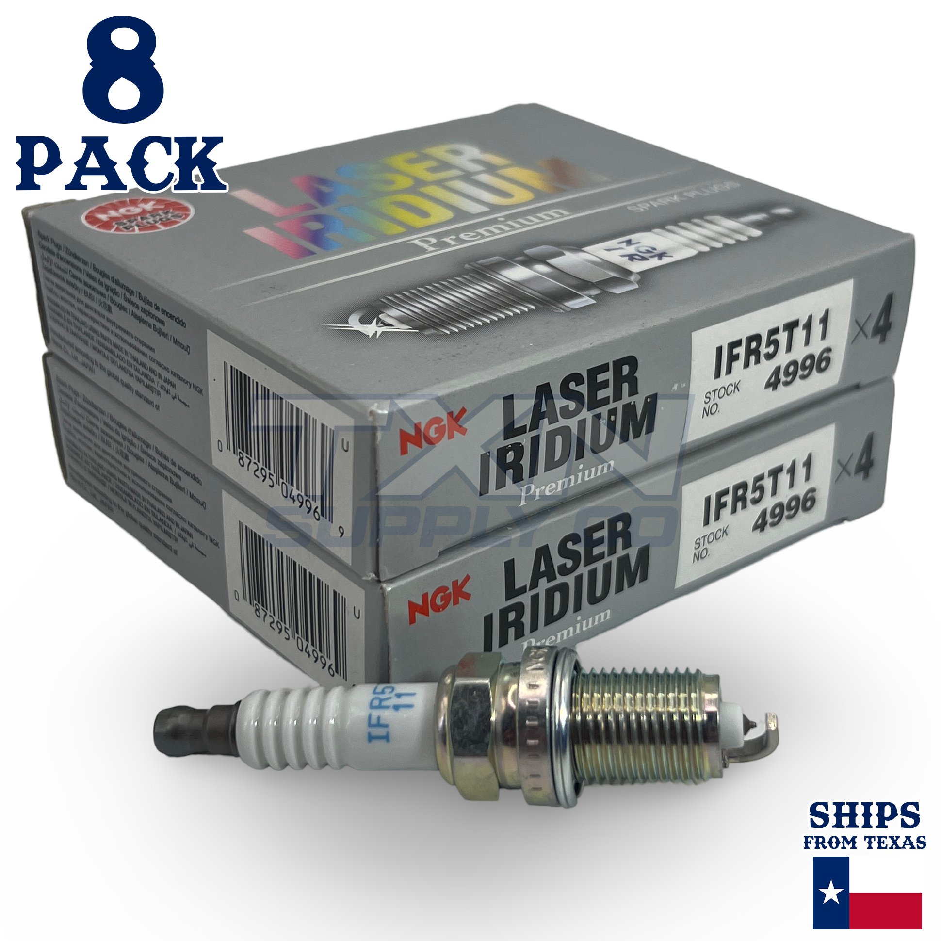 8 Pack NGK V-Power 4996 Spark Plugs IFR5T11 - Image 1