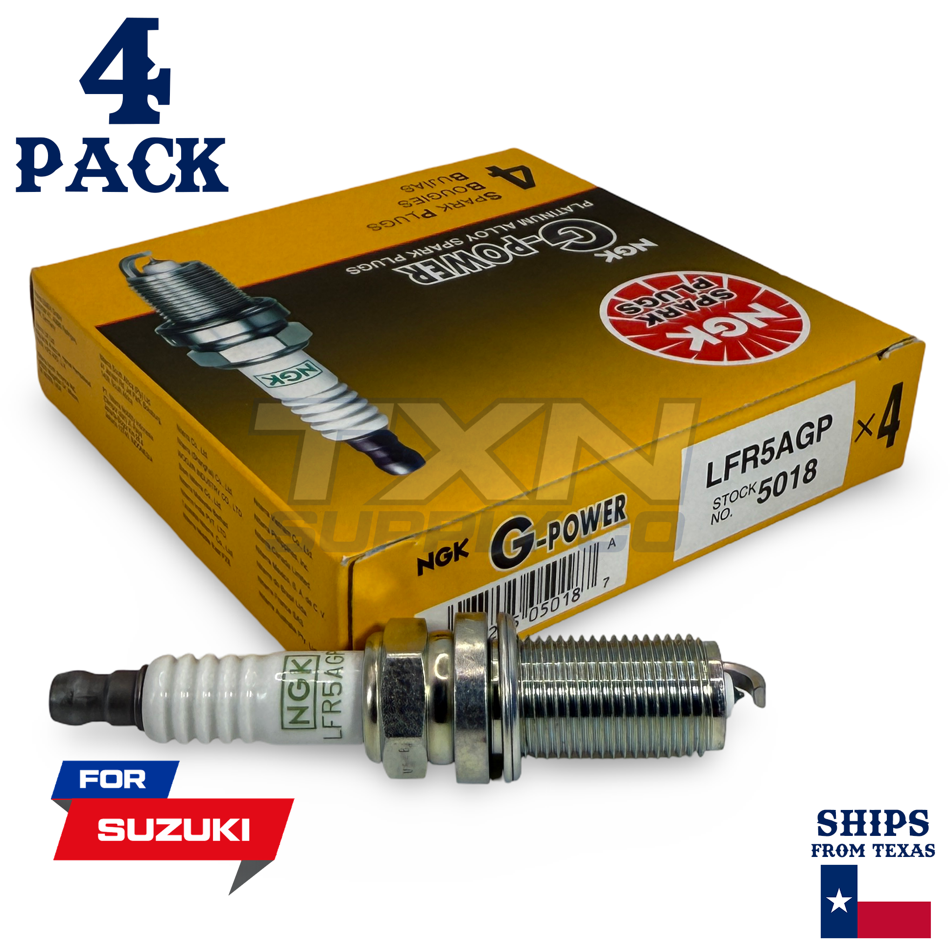 4 Pack NGK G-Power Spark Plugs 2009-2012 for Suzuki Equator 2.5L L4 - Image 1