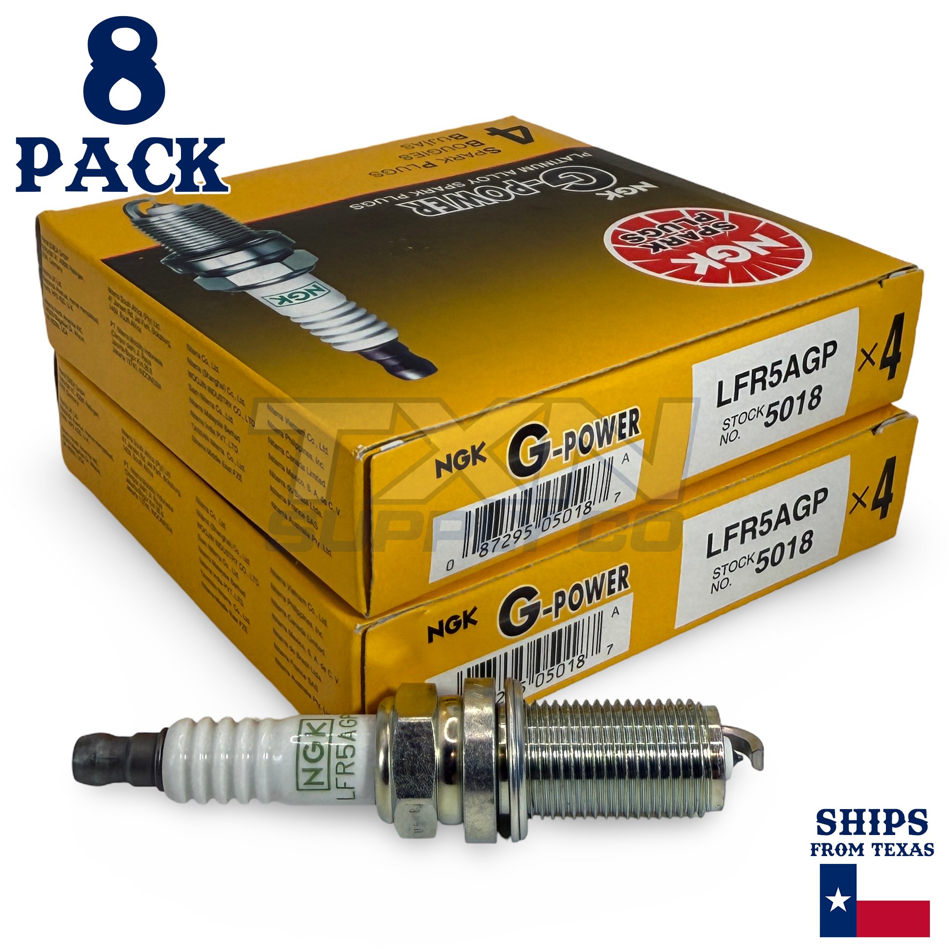 8 Pack NGK G-Power 5018 Spark Plugs LFR5AGP