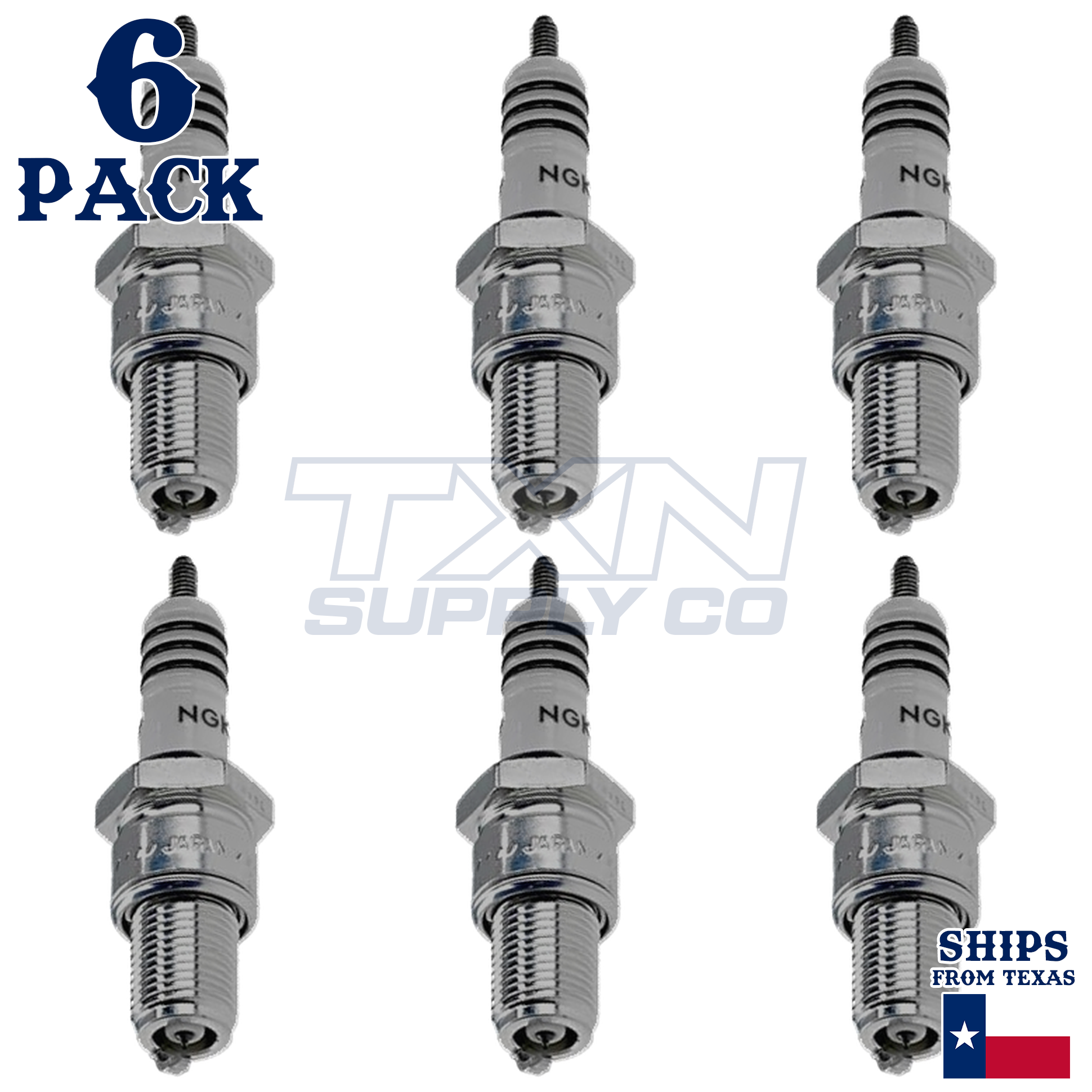 NGK 5044 BR8EIX Spark Plugs 6 Pack