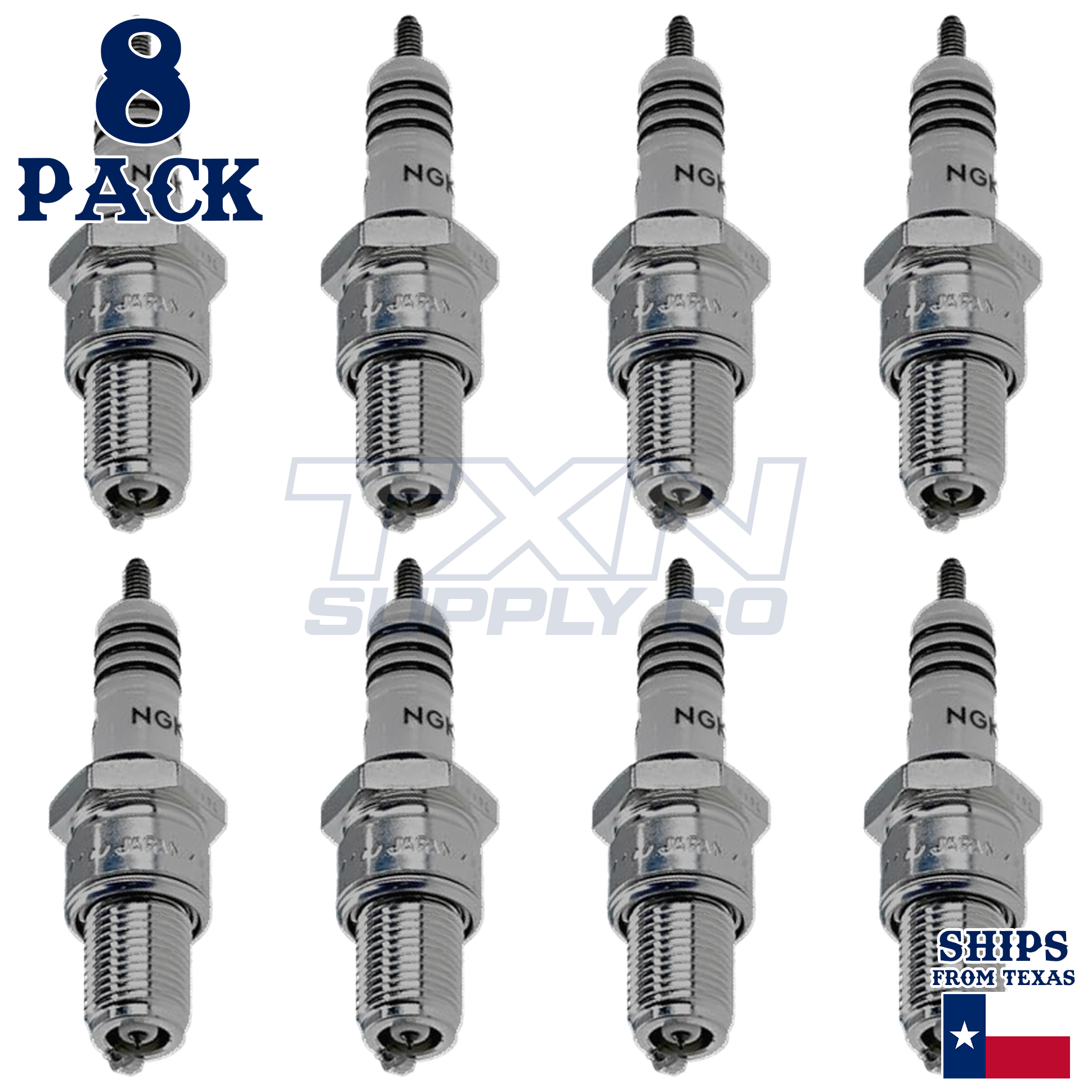 NGK 5044 BR8EIX Spark Plugs 8 Pack