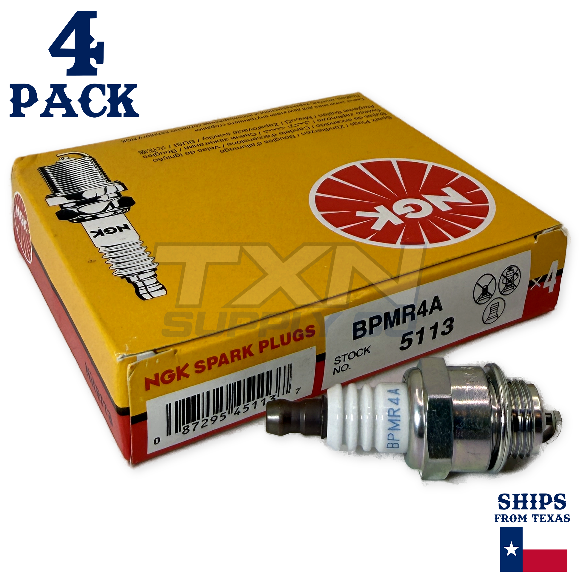 NGK 5113 Spark Plug BPMR4A - 4 Pack