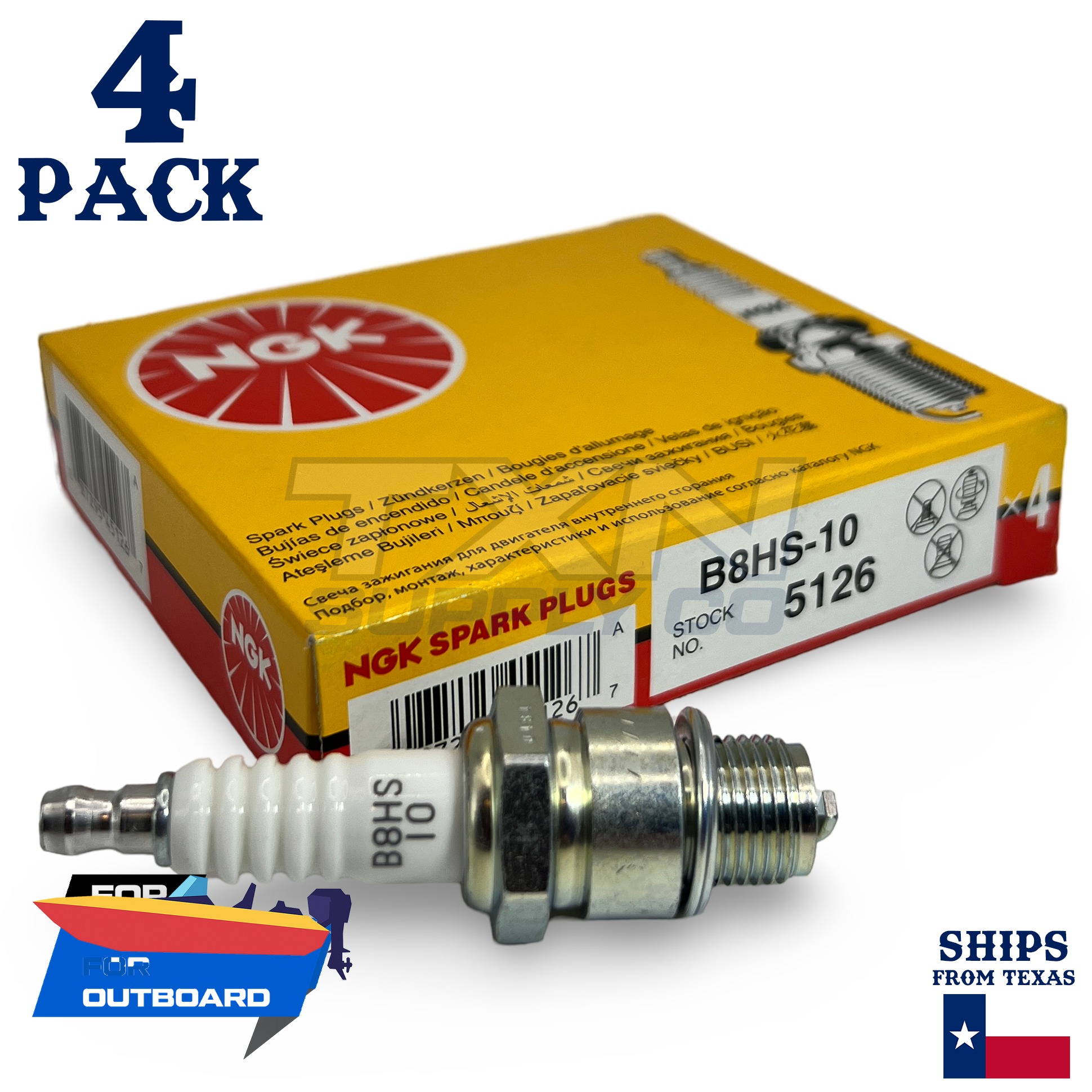 4 NGK Spark Plugs - For Yamaha 60 DE Outboard Motor - Image 1