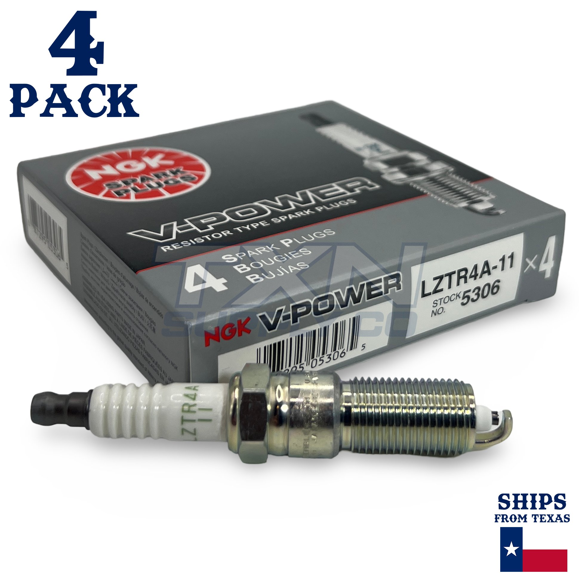 4 Pack NGK V-Power Spark Plugs 2001-2007 for Dodge Caravan 2.4L L4 - Image 1