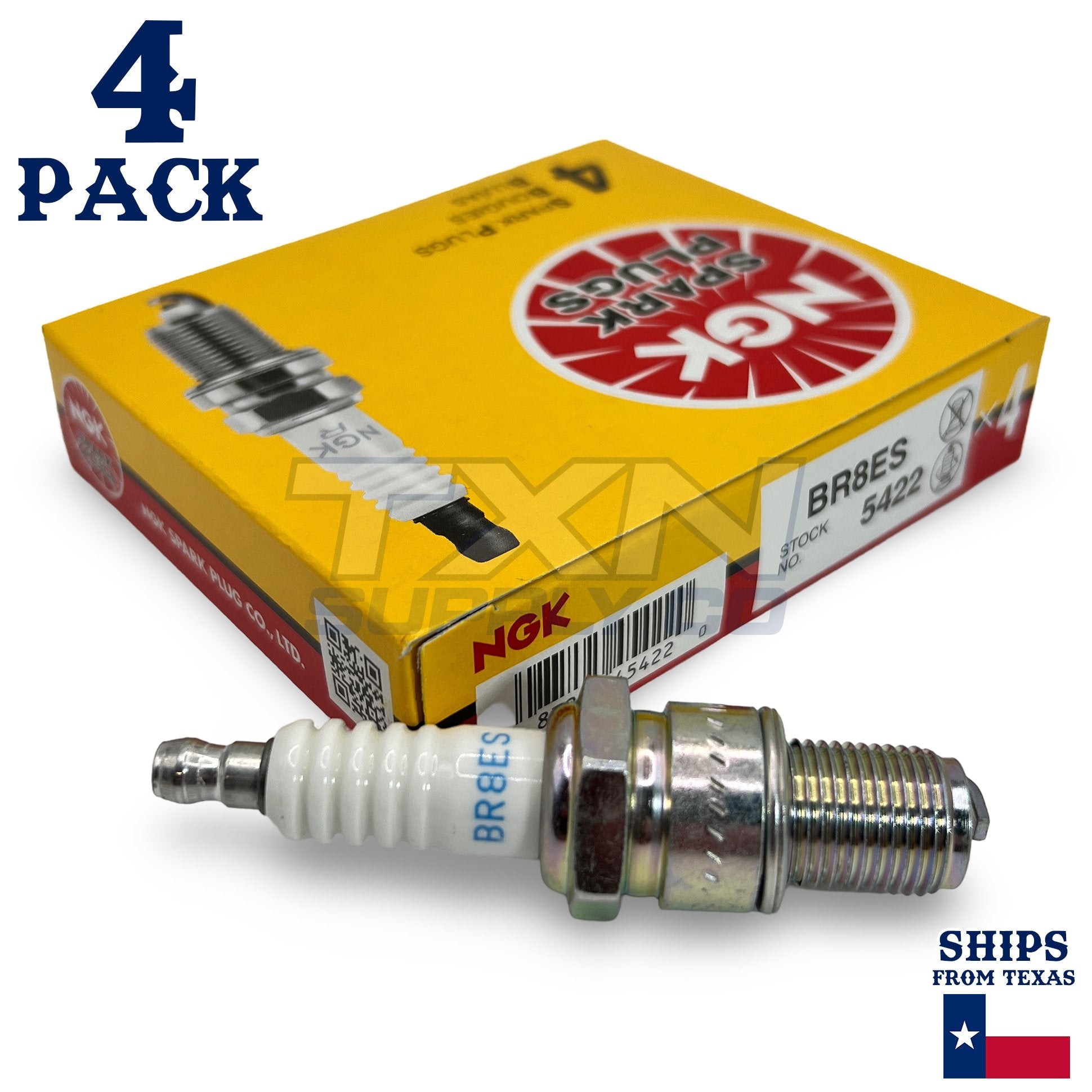 NGK 5422 Spark Plug BR8ES - 4 Pack - Image 1