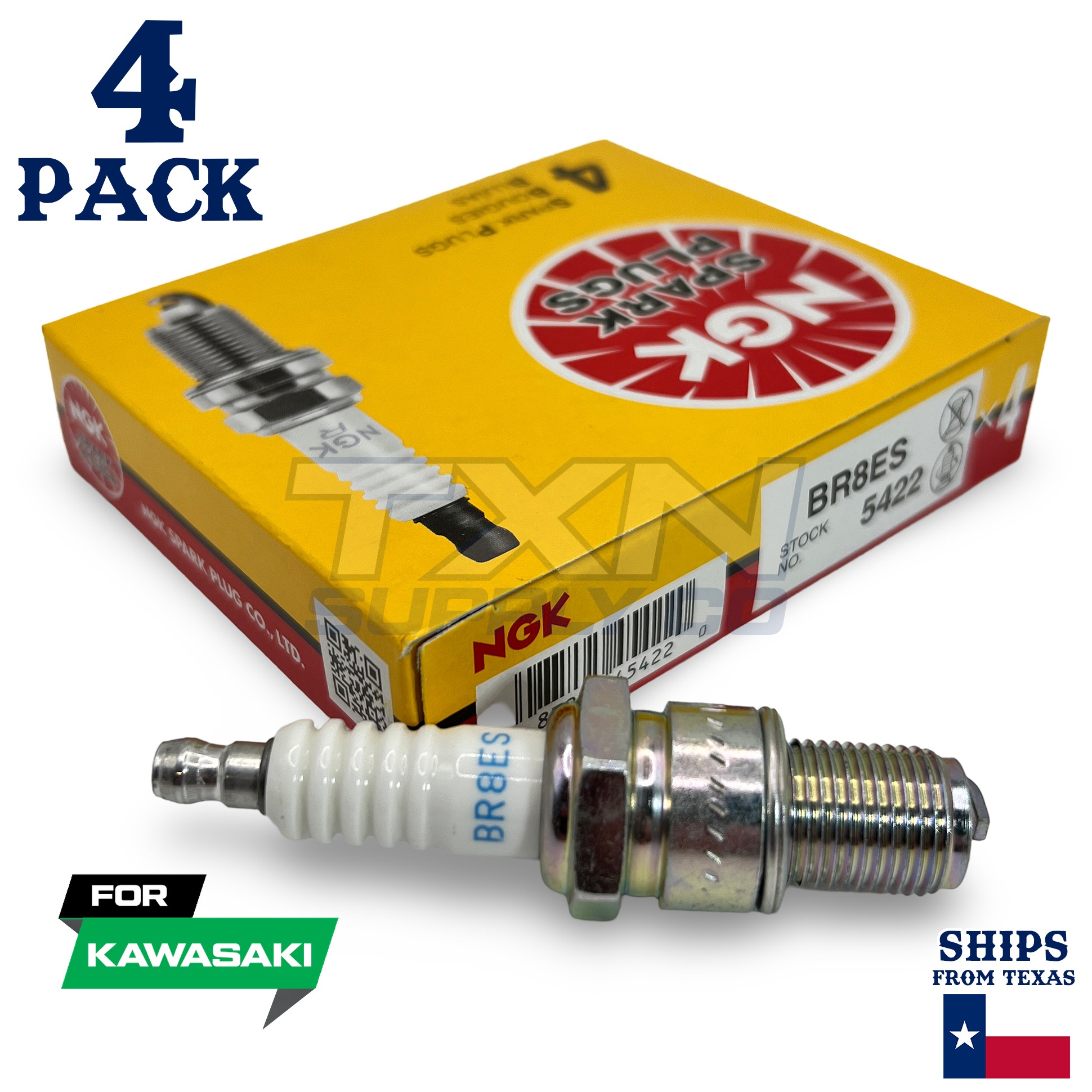 4 Pack NGK Spark Plug - For KDX 125 SR Kawasaki Motorcycle - Image 1