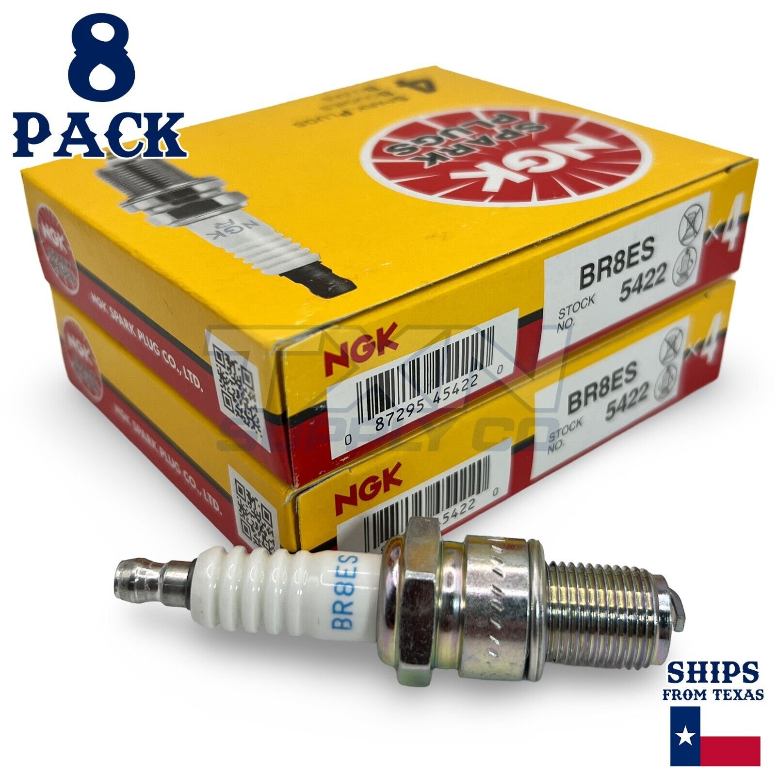8 Pack NGK Standard Spark Plugs 5422 BR8ES 5422 BR8ES - Image 1