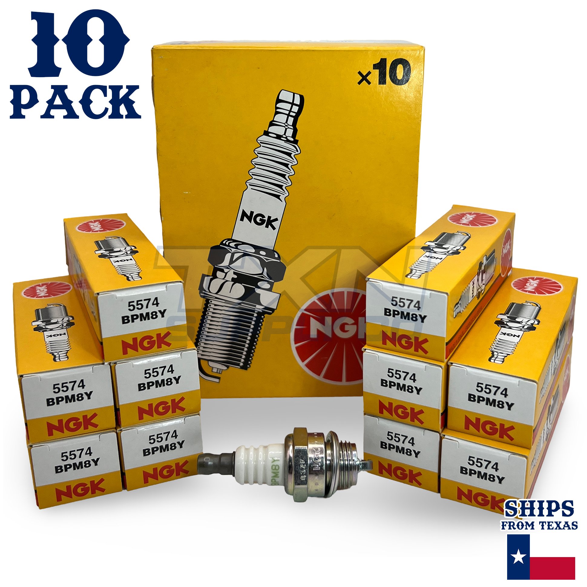 NGK 5574 Standard Spark Plug - BPM8Y, 10 Pack - Image 1