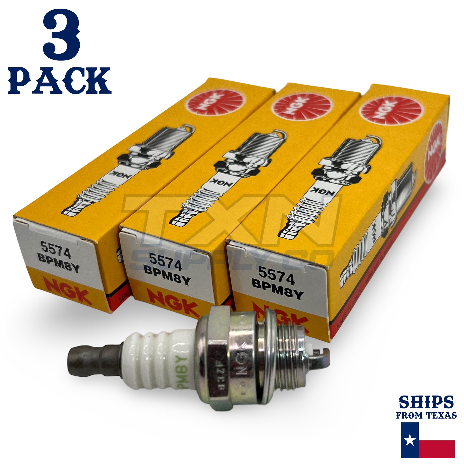 NGK 5574 (BPM8Y) NGK Spark Plugs - 3 Pack