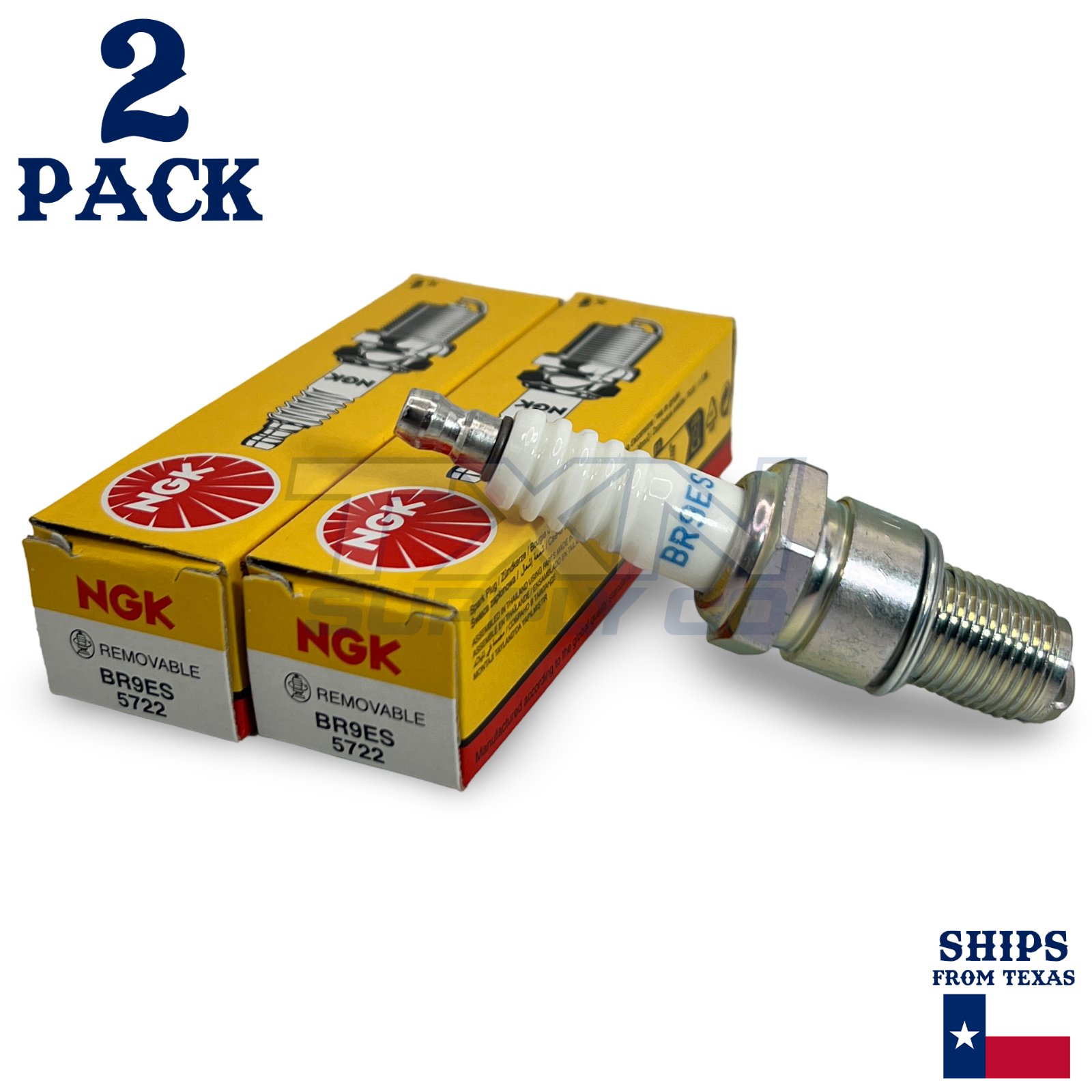 2 Pack NGK V-Power 5722 Spark Plugs BR9ES ps