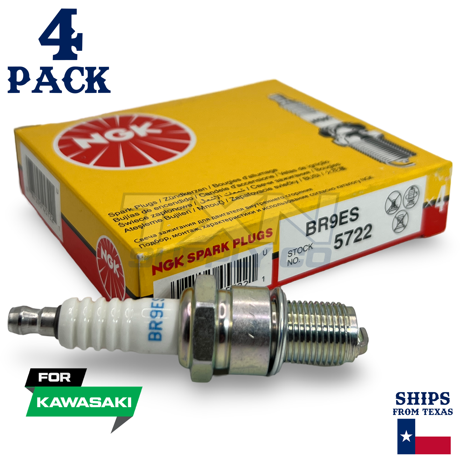 4 Pack NGK Spark Plug - For GPZ 750 A (ZX750A) Kawasaki Motorcycle - Image 1