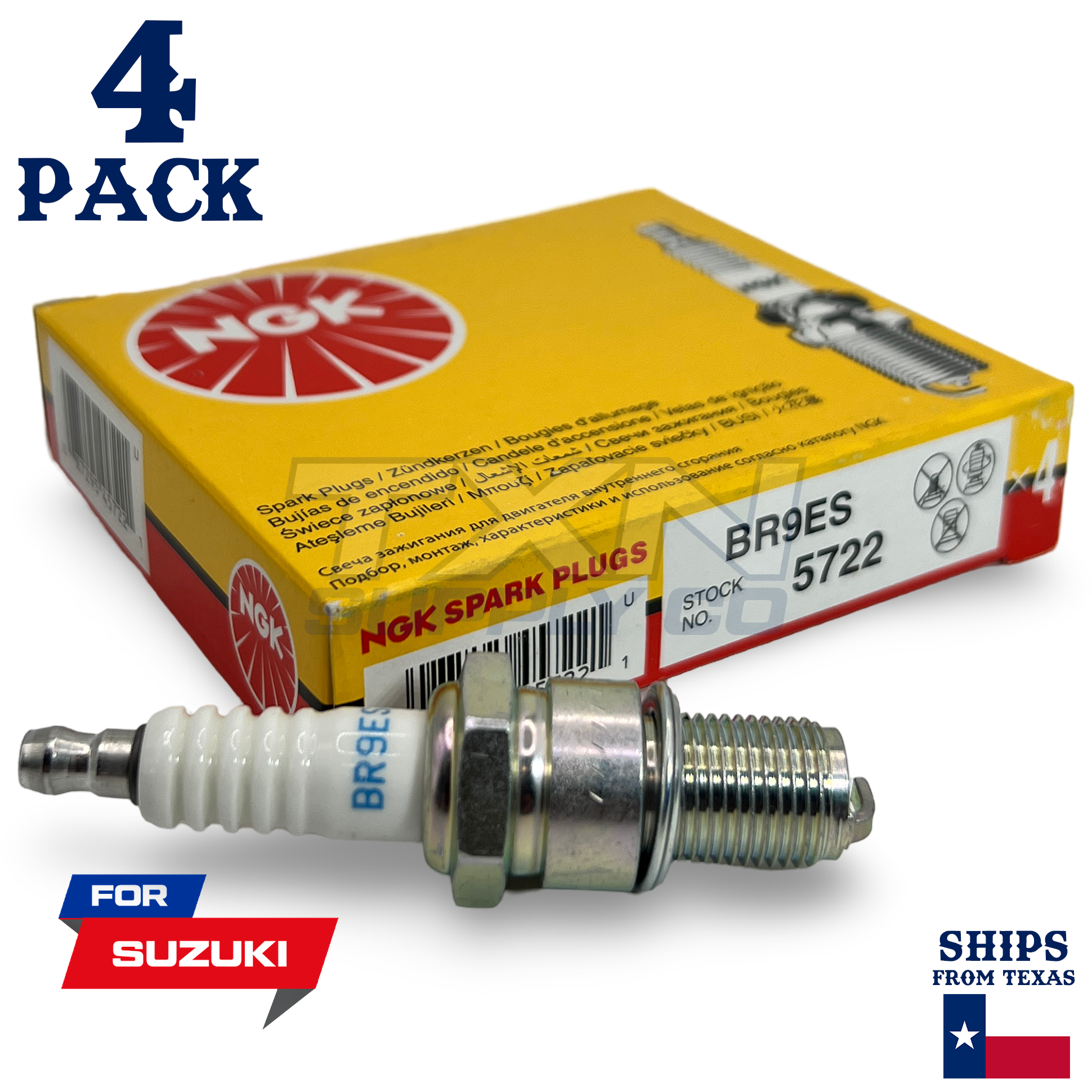 4 NGK Spark Plug - For RG 250 FC Suzuki Motorcycle - Image 1