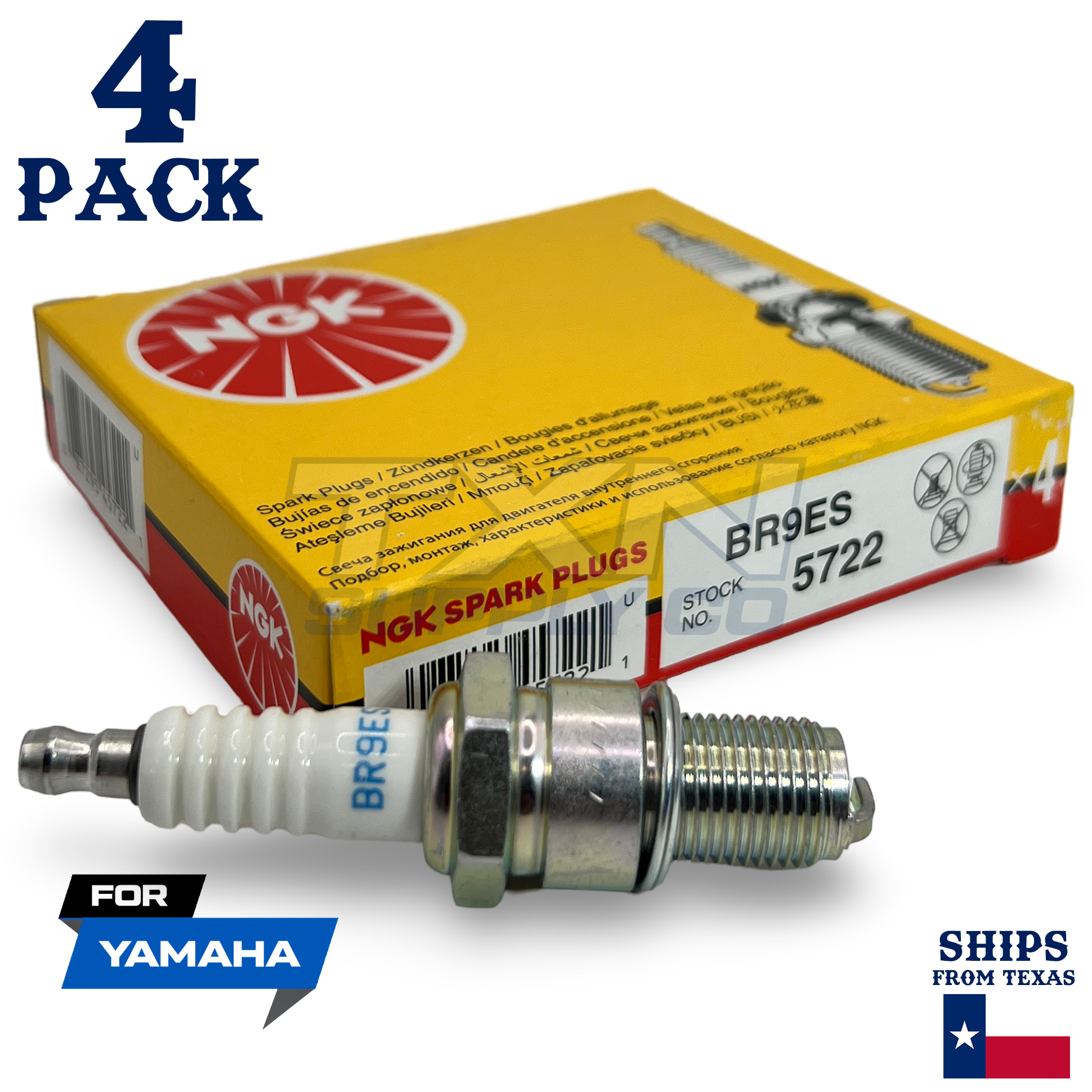 4 NGK Spark Plug - For TZR 250 T Yamaha Motorcycle - Image 1