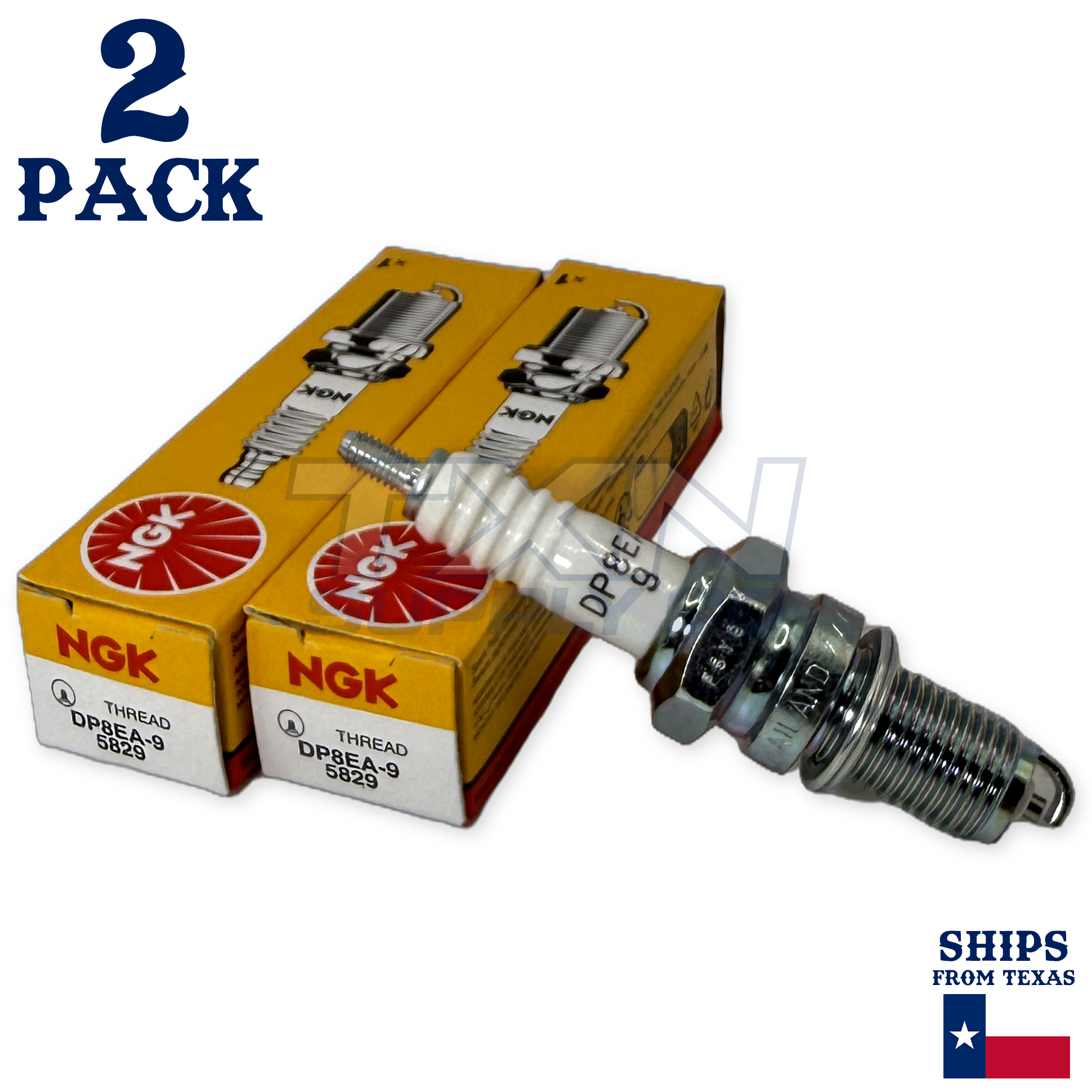NGK 5829 DP8EA-9 Spark Plugs 2 Pack