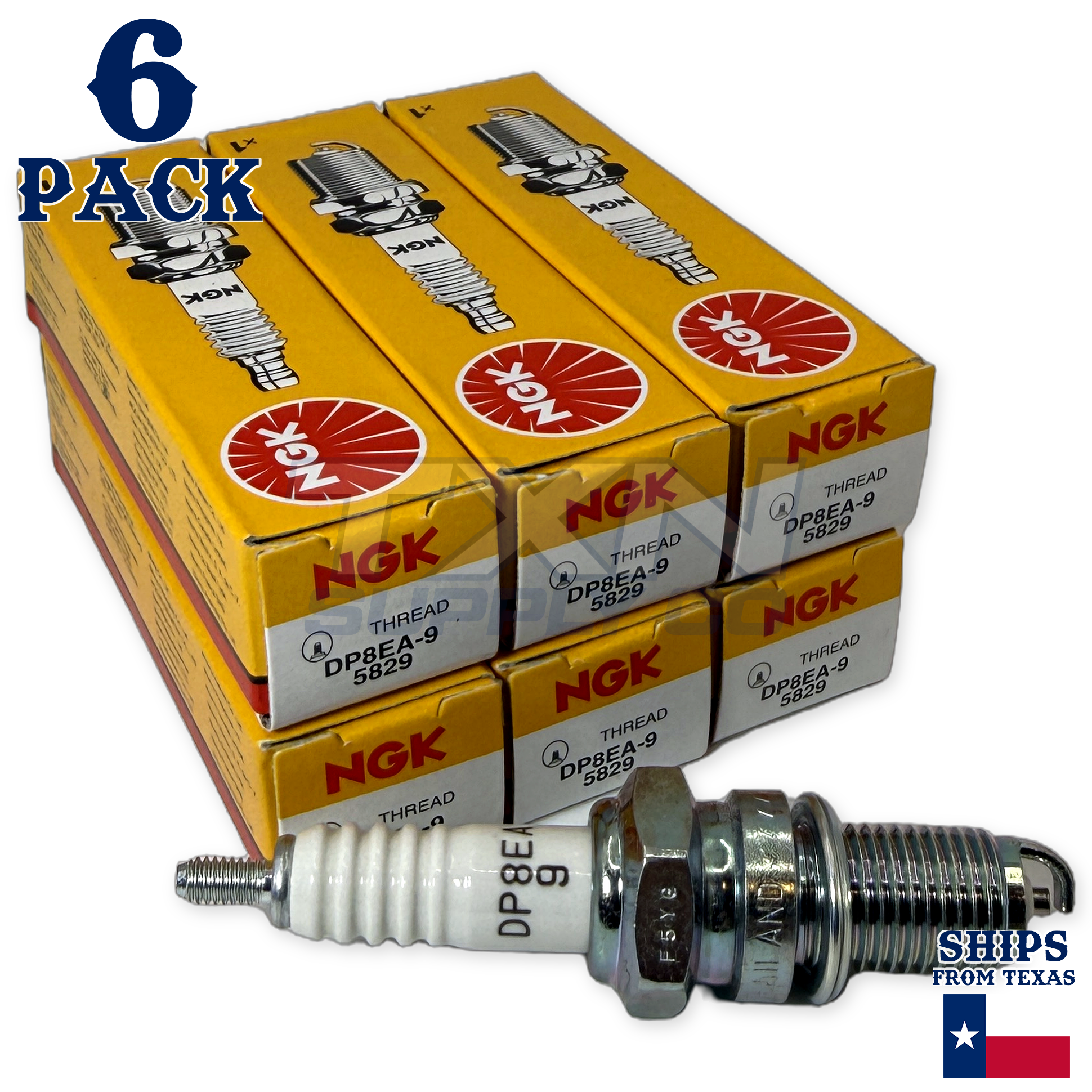 NGK 5829 DP8EA-9 Spark Plugs 6 Pack