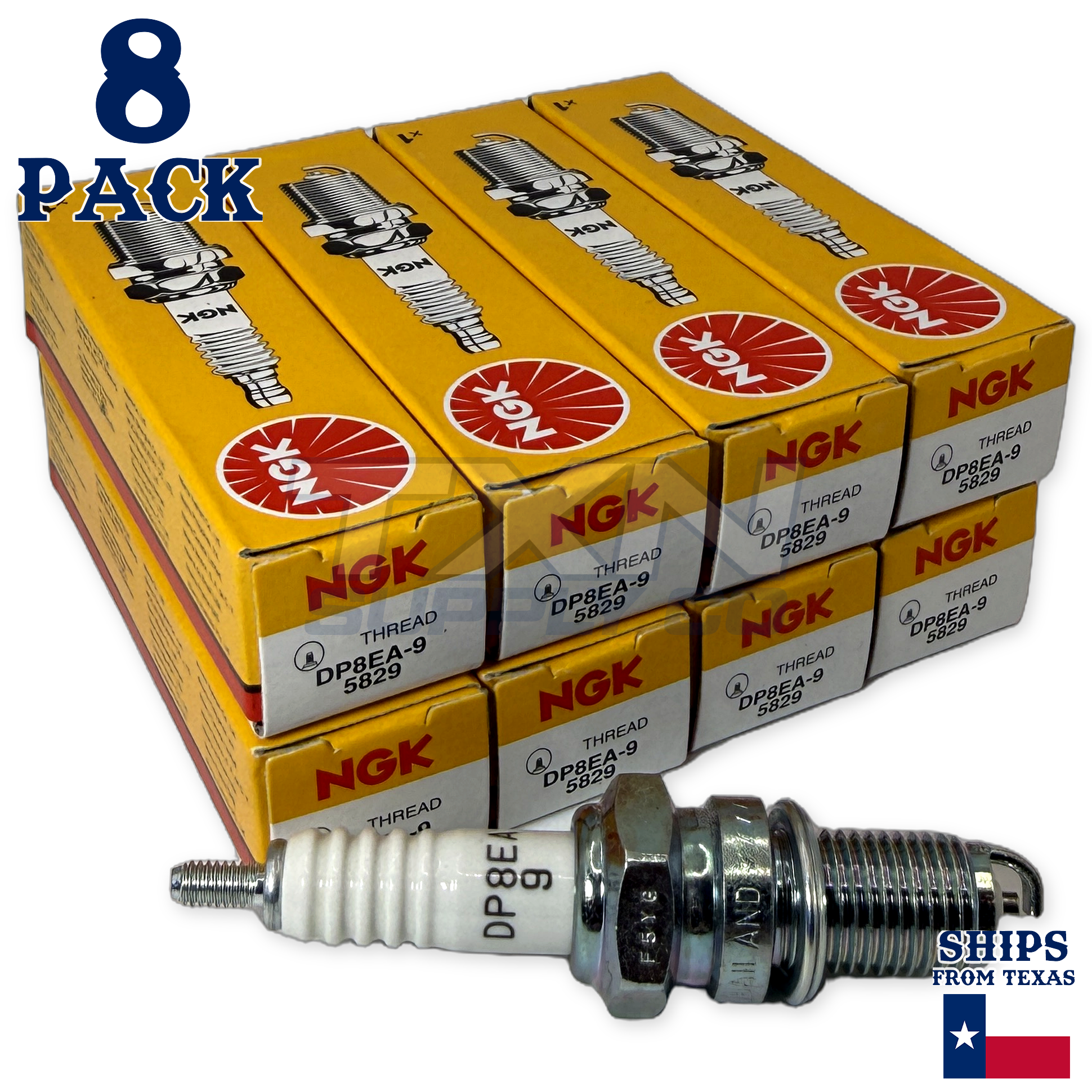 NGK 5829 DP8EA-9 Spark Plugs 8 Pack