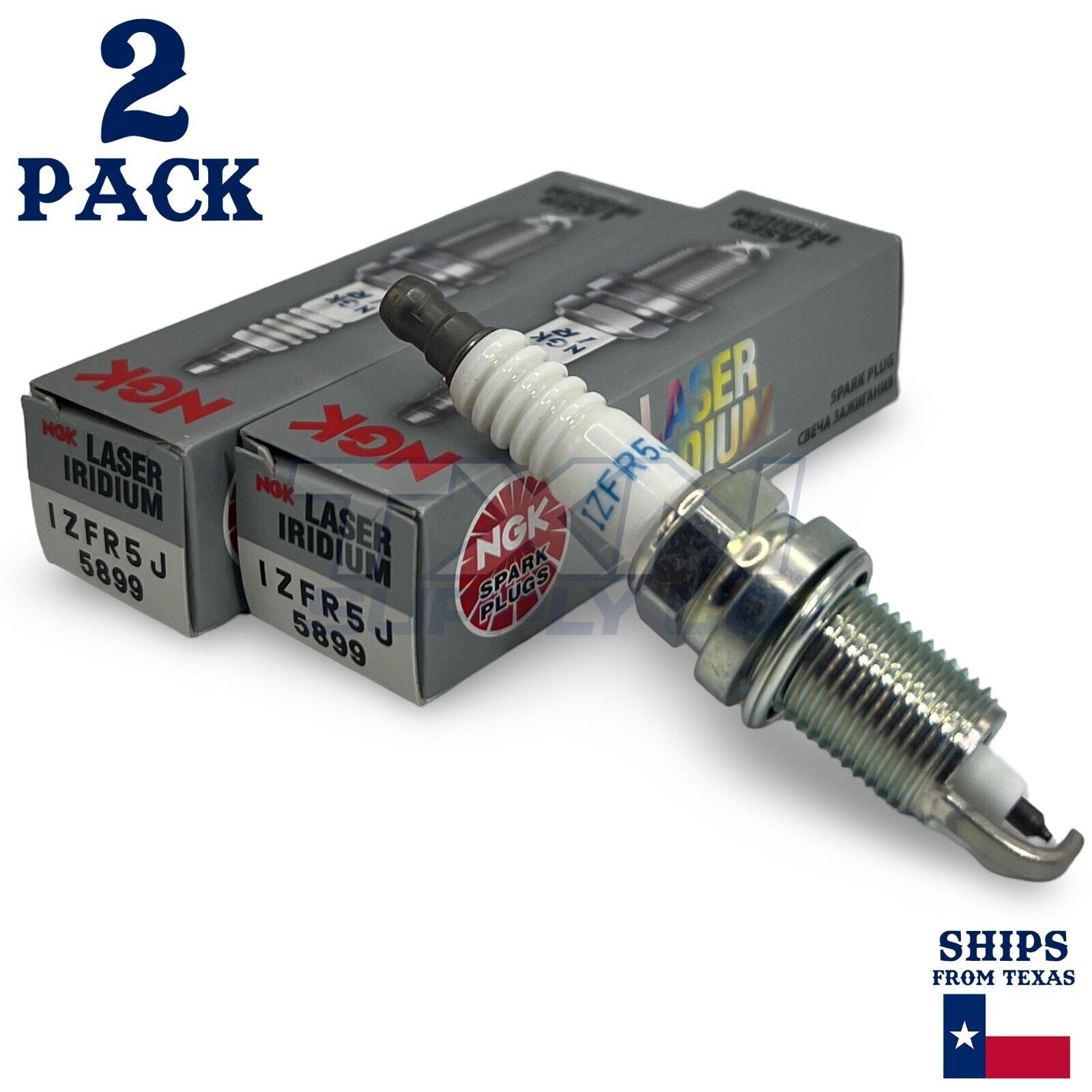 NGK 5899 Laser Iridium Spark Plugs IZFR5J - 2 Pack - Image 1