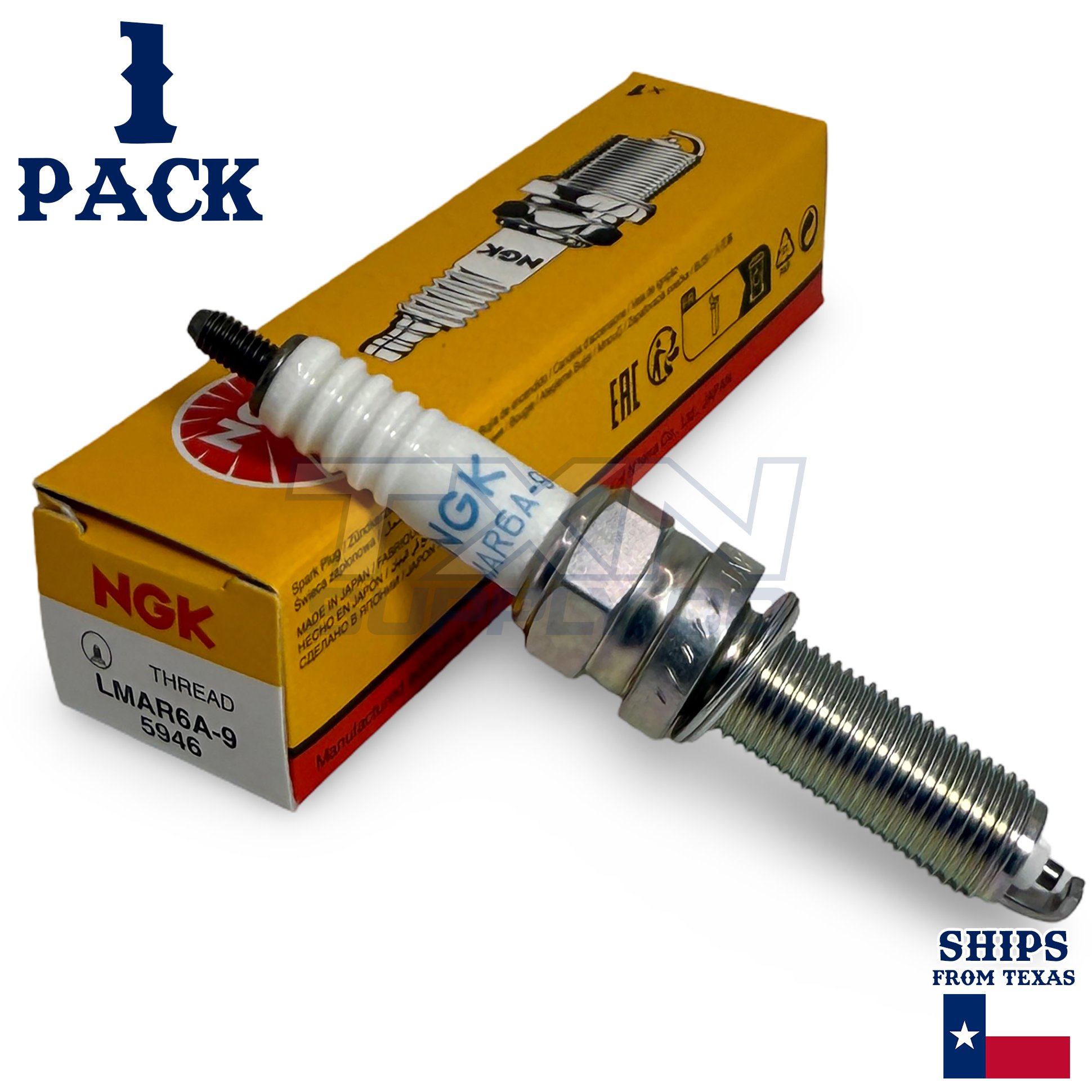 NGK Resistor Sparkplug LMAR6A-9 for Yamaha GRIZZLY 550 4x4 2009-2014 - Image 1