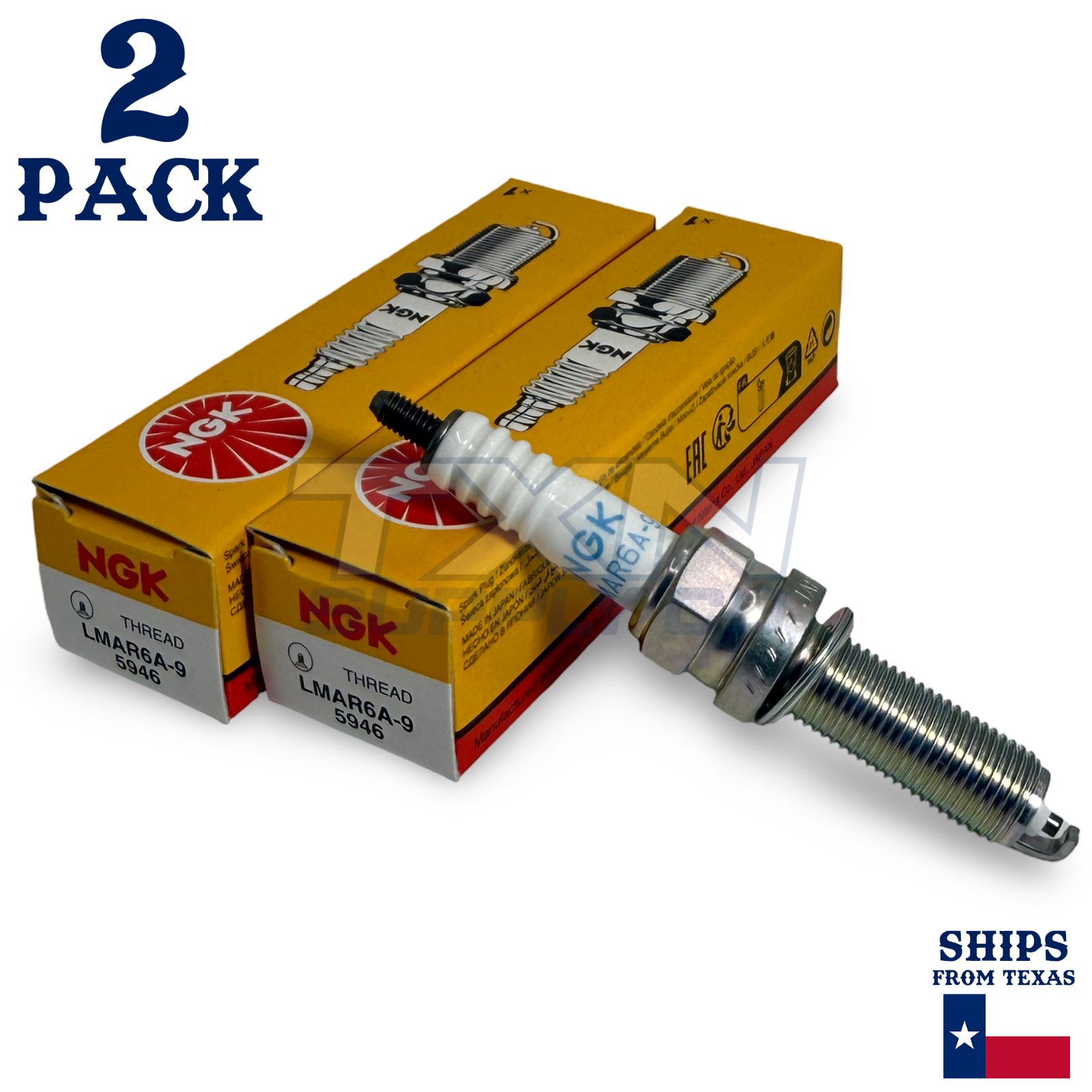 NGK 5946 Spark Plug Set 708.00.39 LMAR6A-9 - 2 Pack
