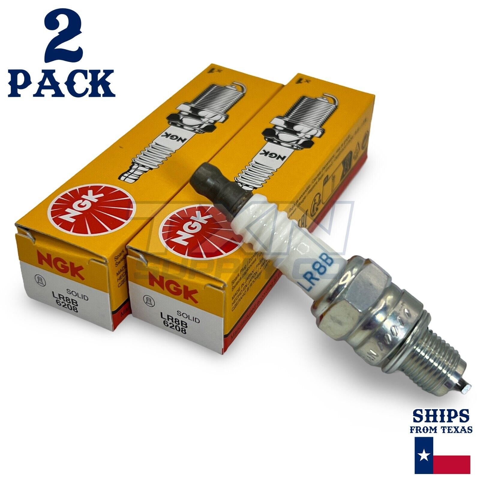 2 Pack Genuine NGK 6208 Nickel Spark Plug LR8B for KTM Husqvarna - Image 1