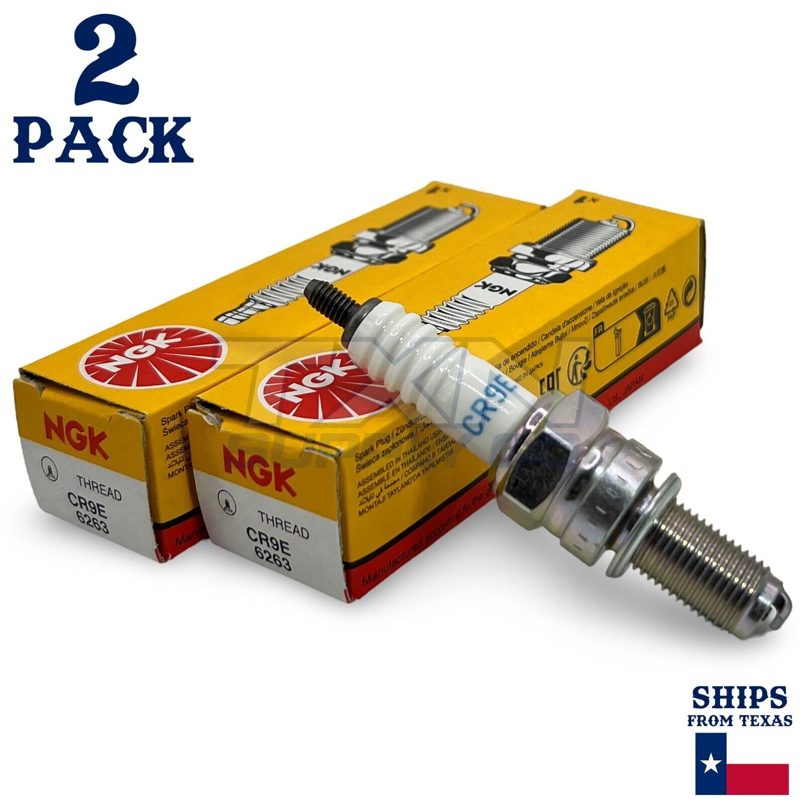 NGK 6263 Spark Plugs CR9E - 2Pack - Image 1