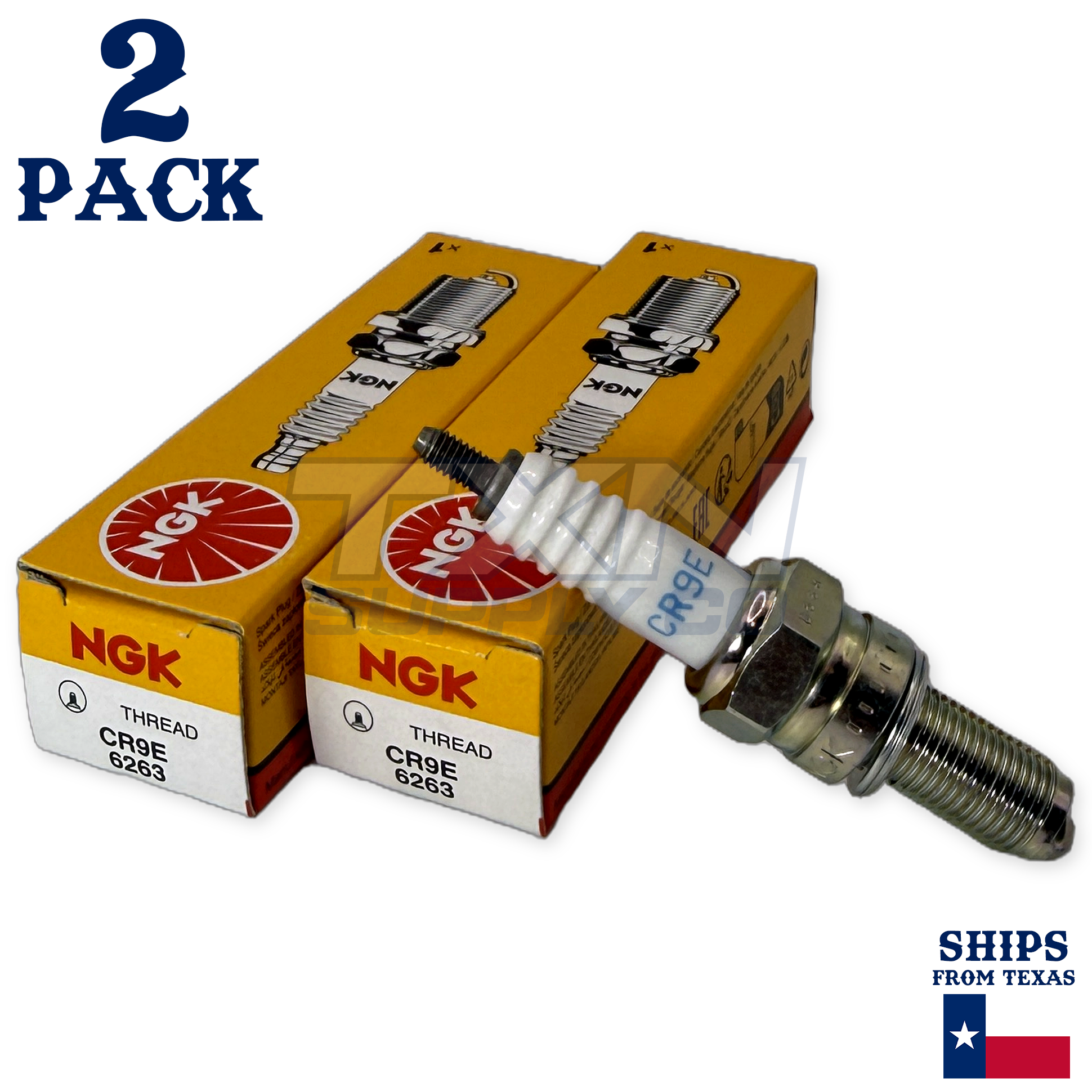 NGK 6263 Spark Plugs CR9E - 2Pack - Image 1