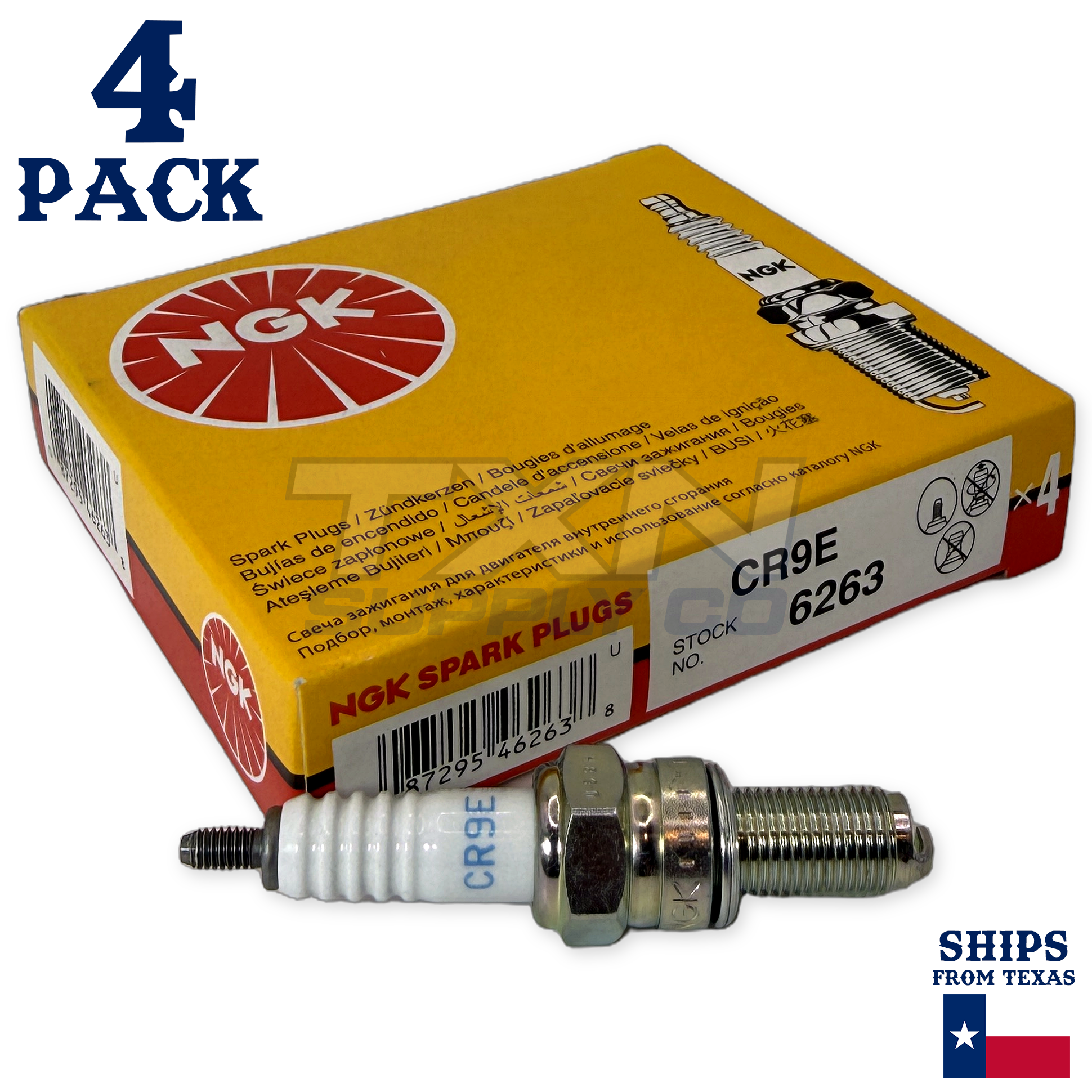 NGK 6263 Spark Plug CR9E - 4 Pack - Image 1