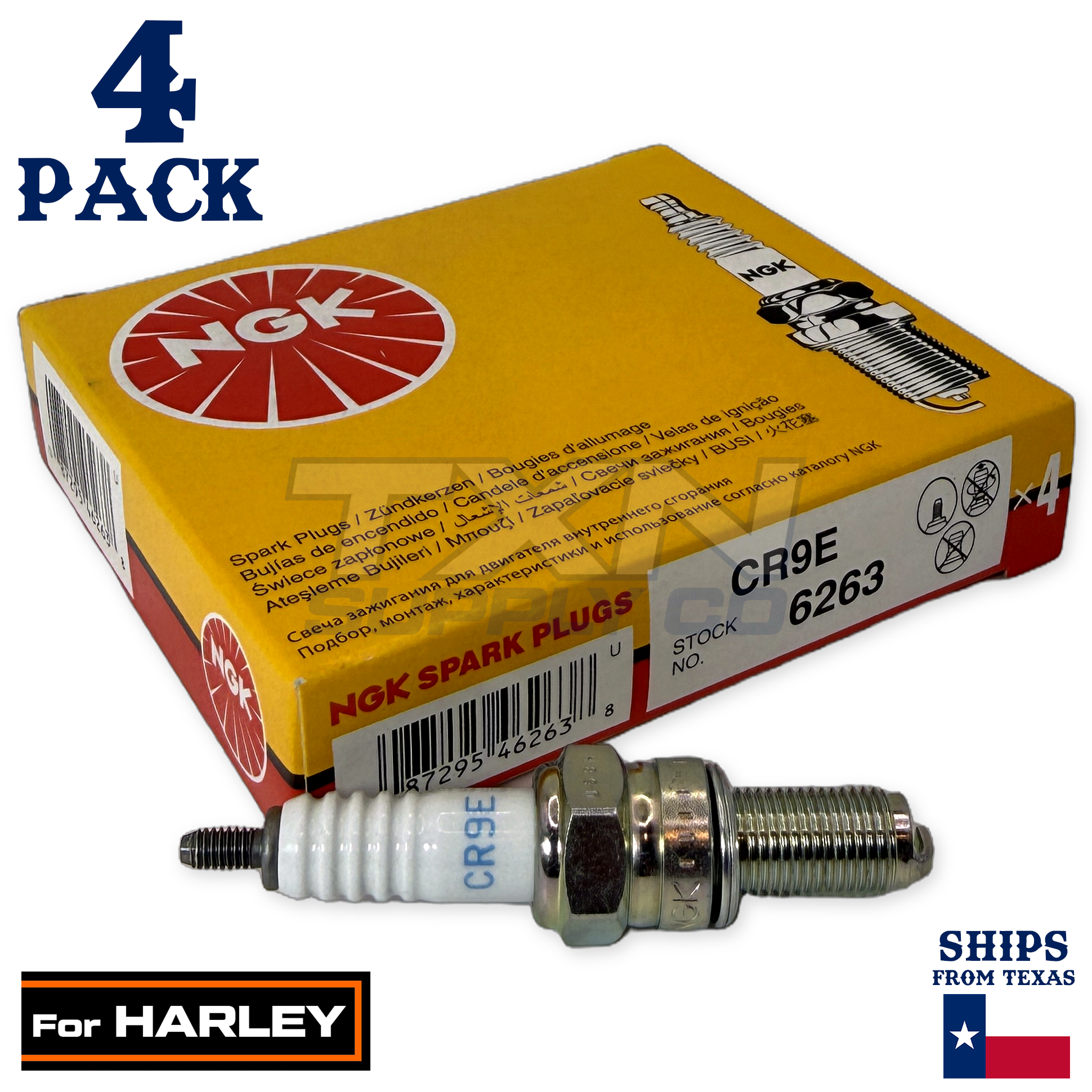 4 Pack NGK Spark Plug - For 2018-2024 FXBB Street Bob Harley-Davidson