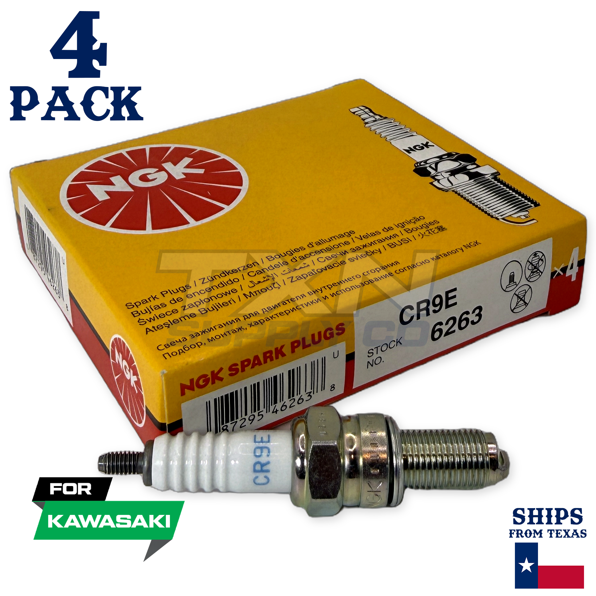 4 Pack NGK Spark Plug - For ZZR 1100 G (ZXT10DG) Kawasaki Motorcycle - Image 1