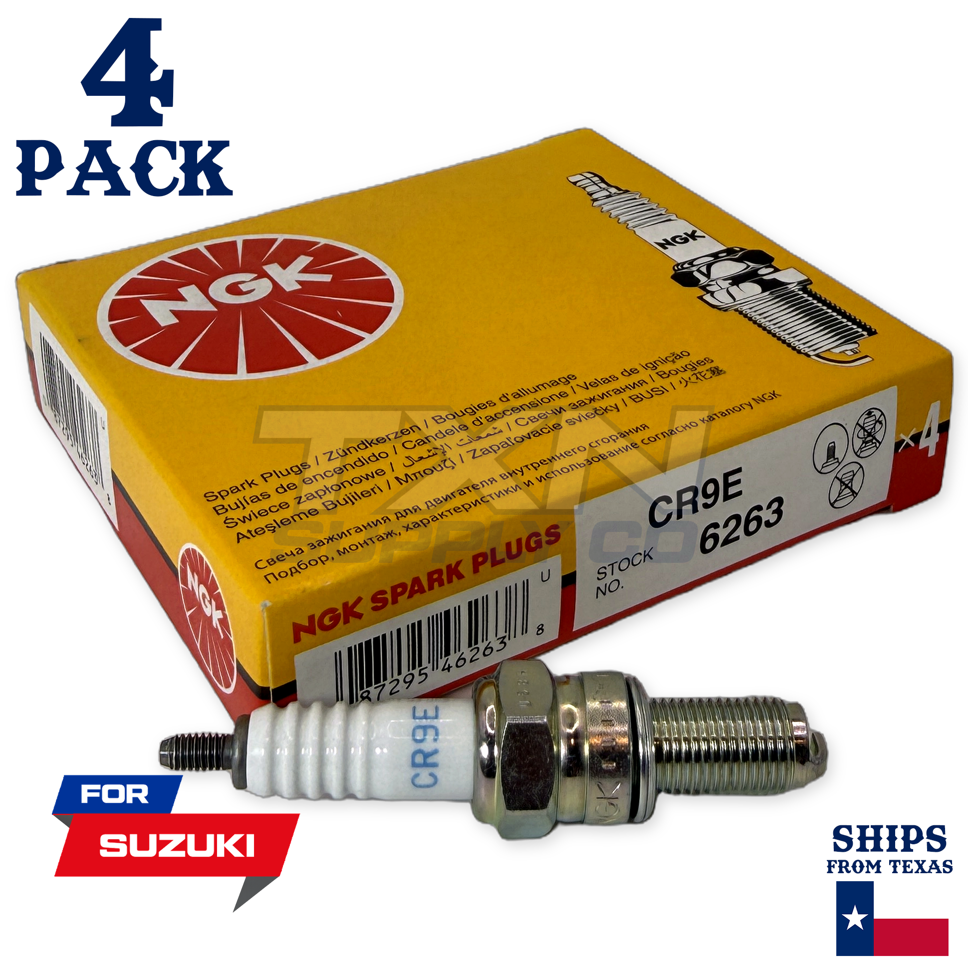 4 NGK Spark Plug - For 1994-1999 RF 900 R Suzuki Motorcycle - Image 1