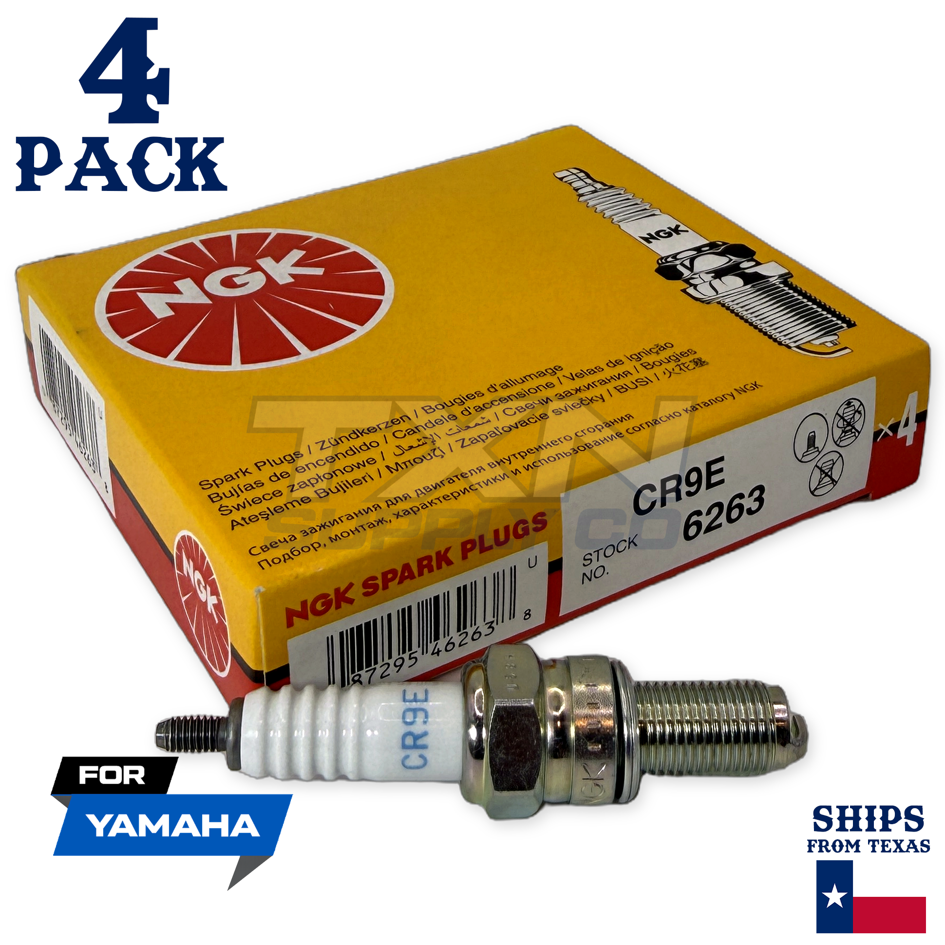 4 NGK Spark Plug - For YZF 750 RF Yamaha Motorcycle - Image 1