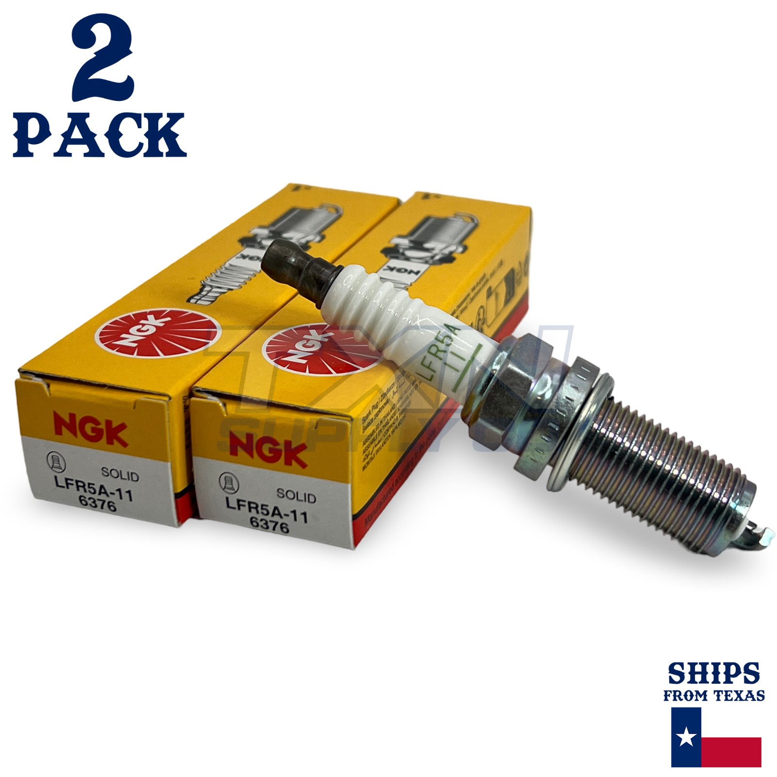 2 Pack NGK V-Power 6376 Spark Plugs LFR5A-11 - Image 1