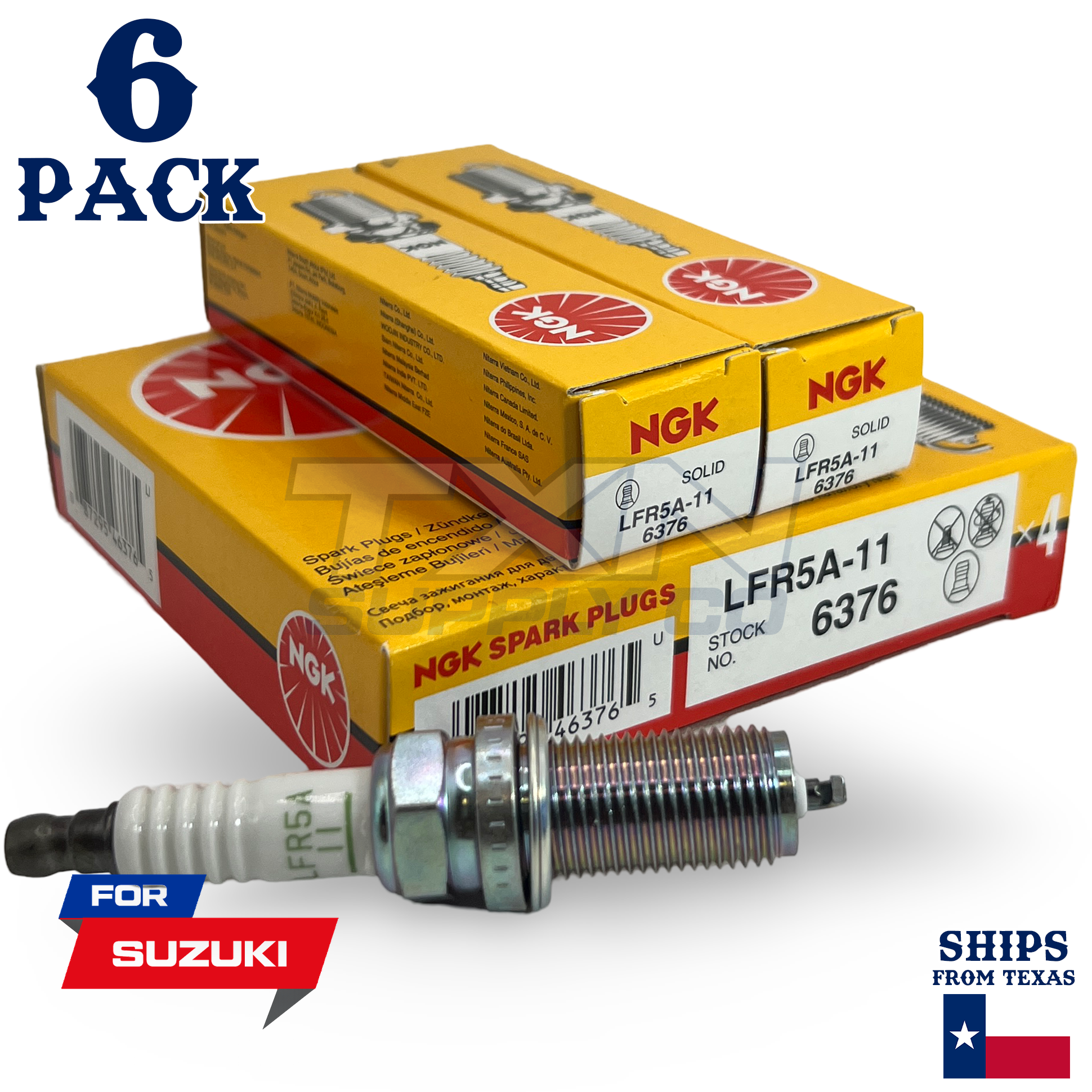 6 Pack NGK V-Power Spark Plugs 2009-2011 for Suzuki Equator 4.0L V6 - Image 1