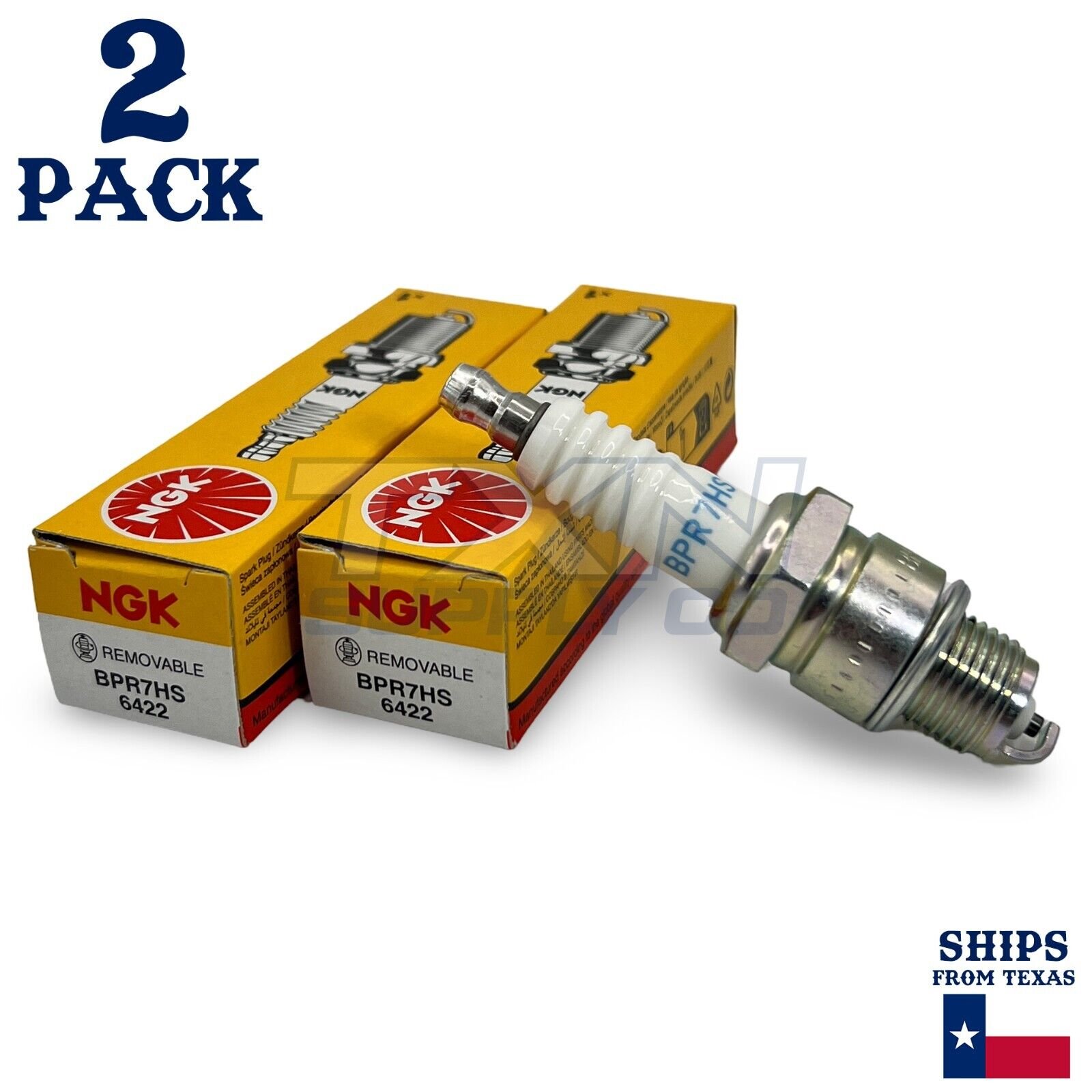 Genuine OEM NGK BPR7HS (6422) Spark Plug - 2 Pack - Image 1
