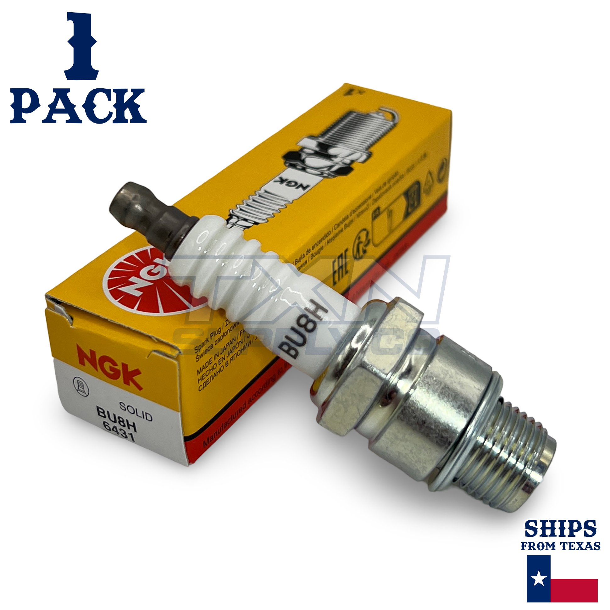 NGK BU8H Spark Plug, Quicksilver 13686Q - 1 Pack - Image 1