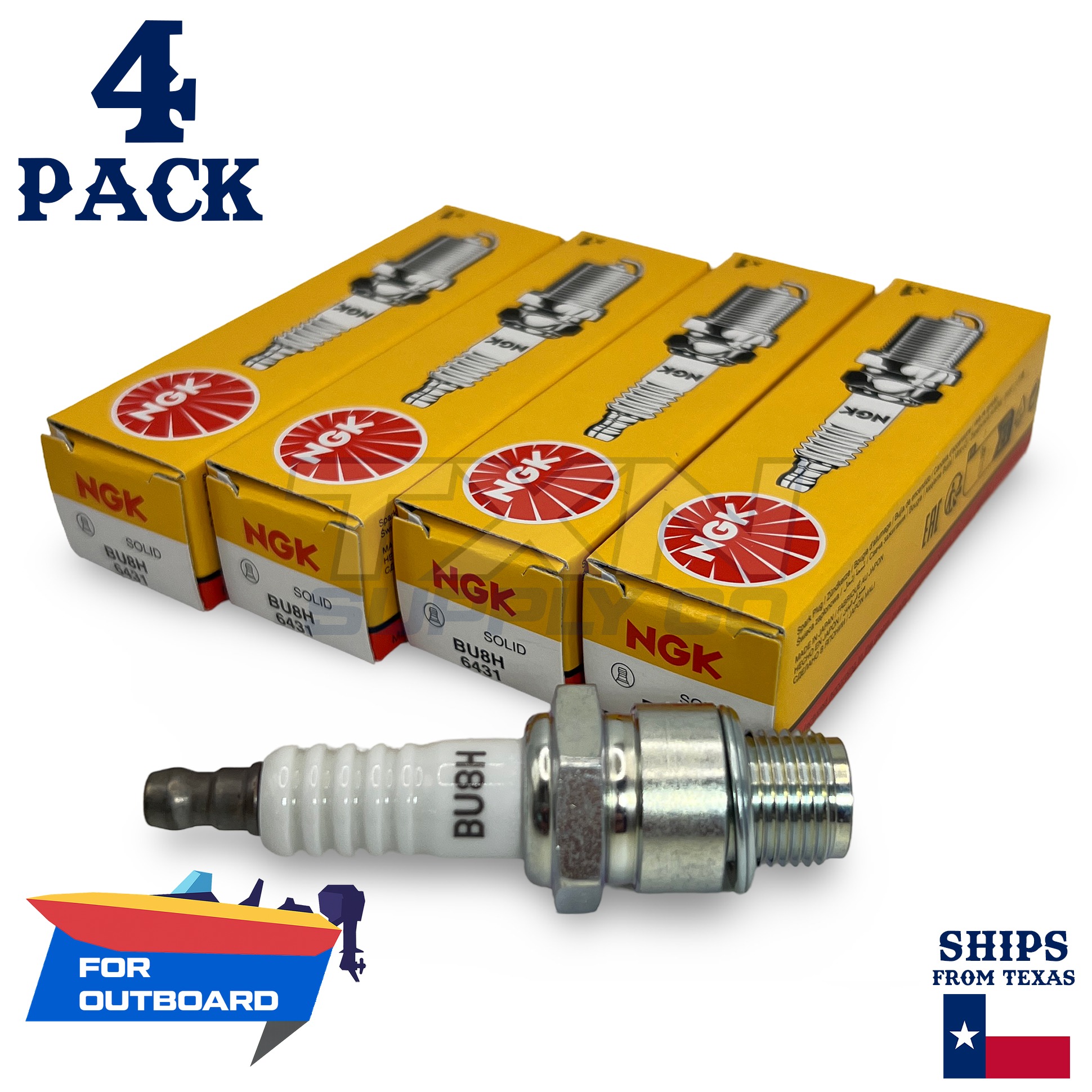 4 NGK Spark Plugs - For Mariner 225 Outboard Motor - Image 1