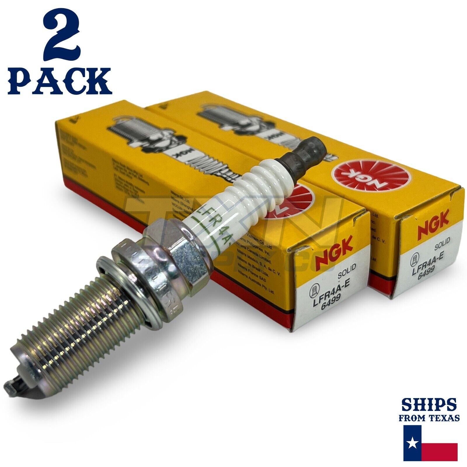 NGK 6499 Spark Plugs LFR4A-E - 2 Pack - Image 1