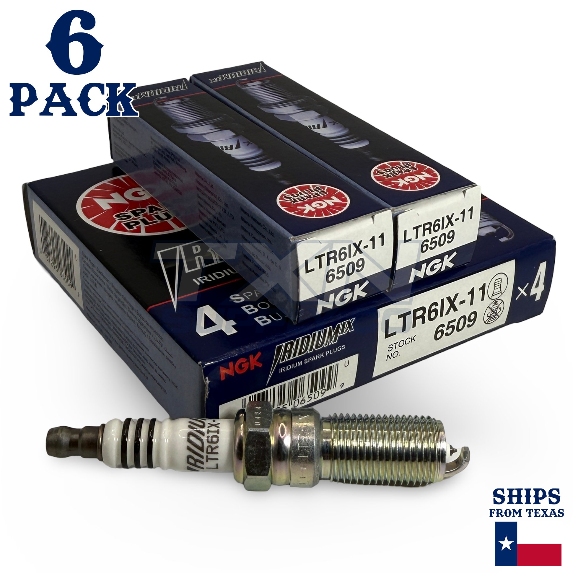 6 Pack NGK Iridium IX 6509 Spark Plugs LTR6IX-11 - Image 1