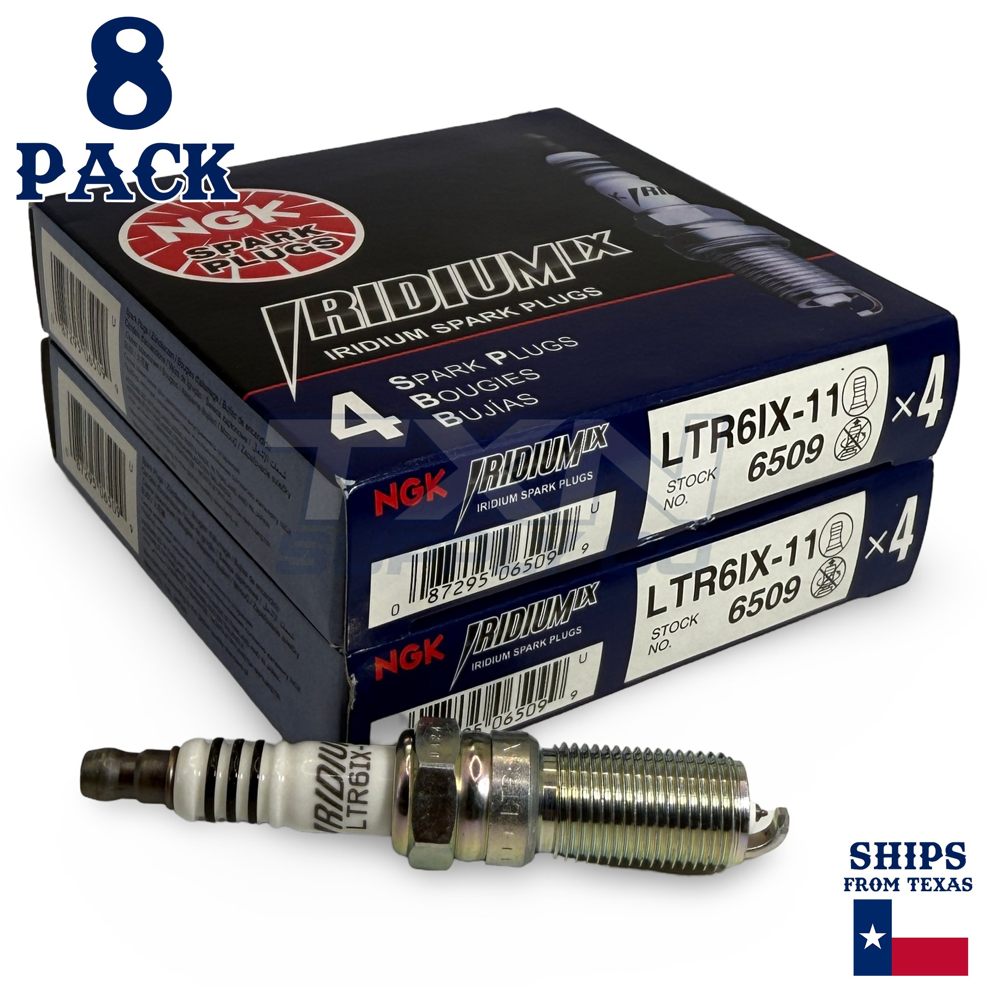 8 Pack NGK Iridium IX 6509 Spark Plugs LTR6IX-11 - Image 1