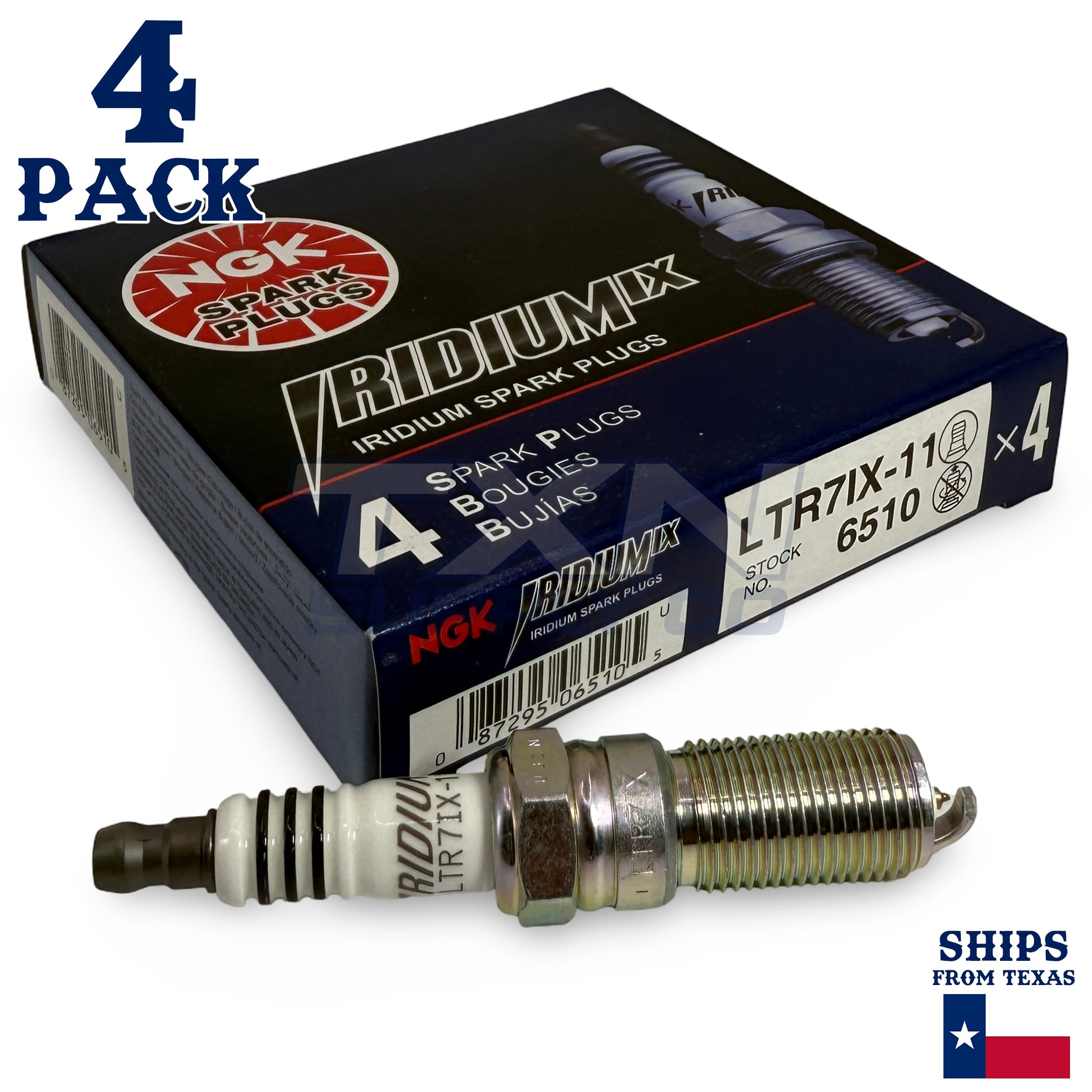 4 Pack NGK Iridium IX 6510 Spark Plugs LTR7IX-11