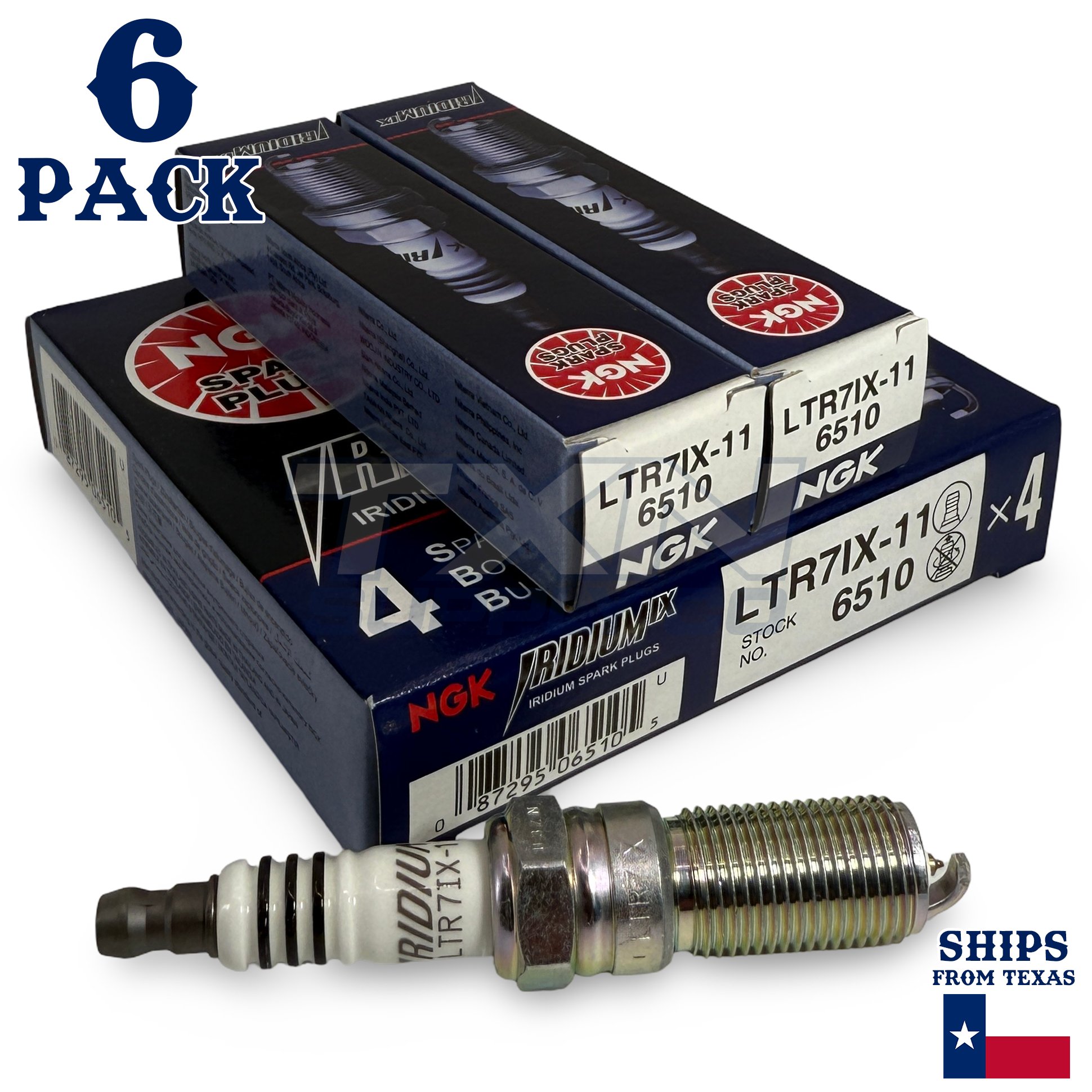 6 Pack NGK Iridium IX 6510 Spark Plugs LTR7IX-11 - Image 1