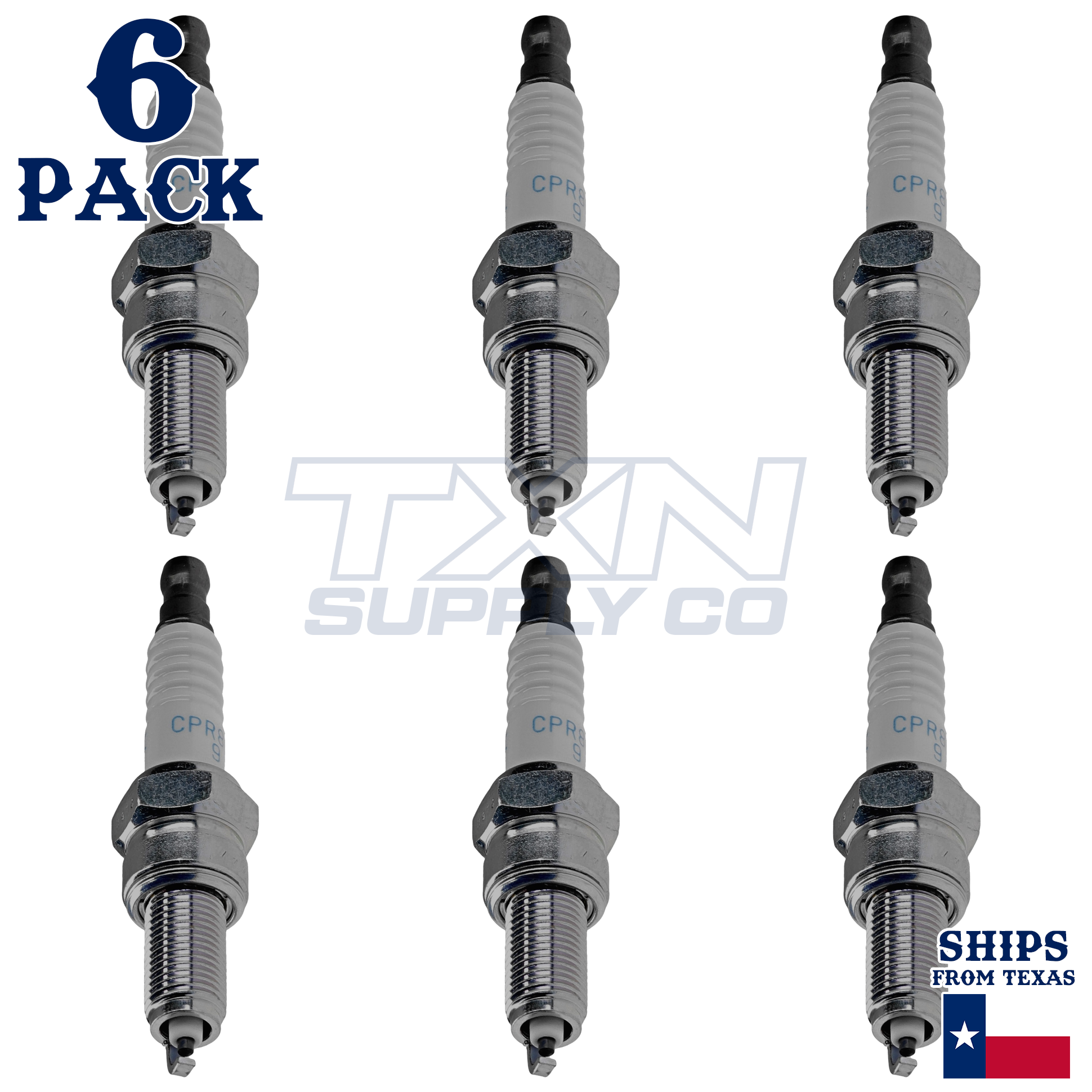 NGK 6607 CPR8EB-9 Spark Plugs 6 Pack