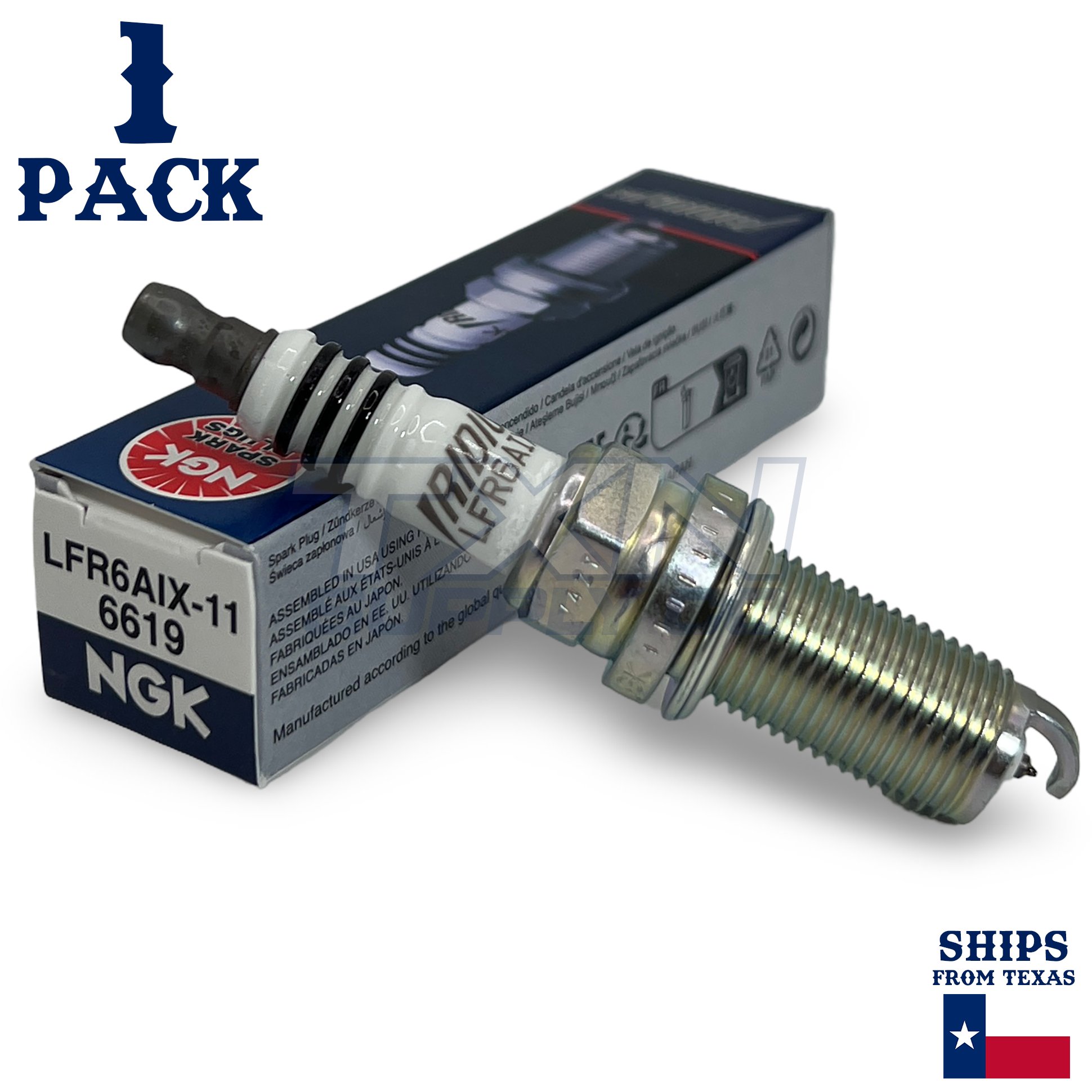 1 Pack NGK Iridium IX 6619 Spark Plugs LFR6AIX-11 - Image 1