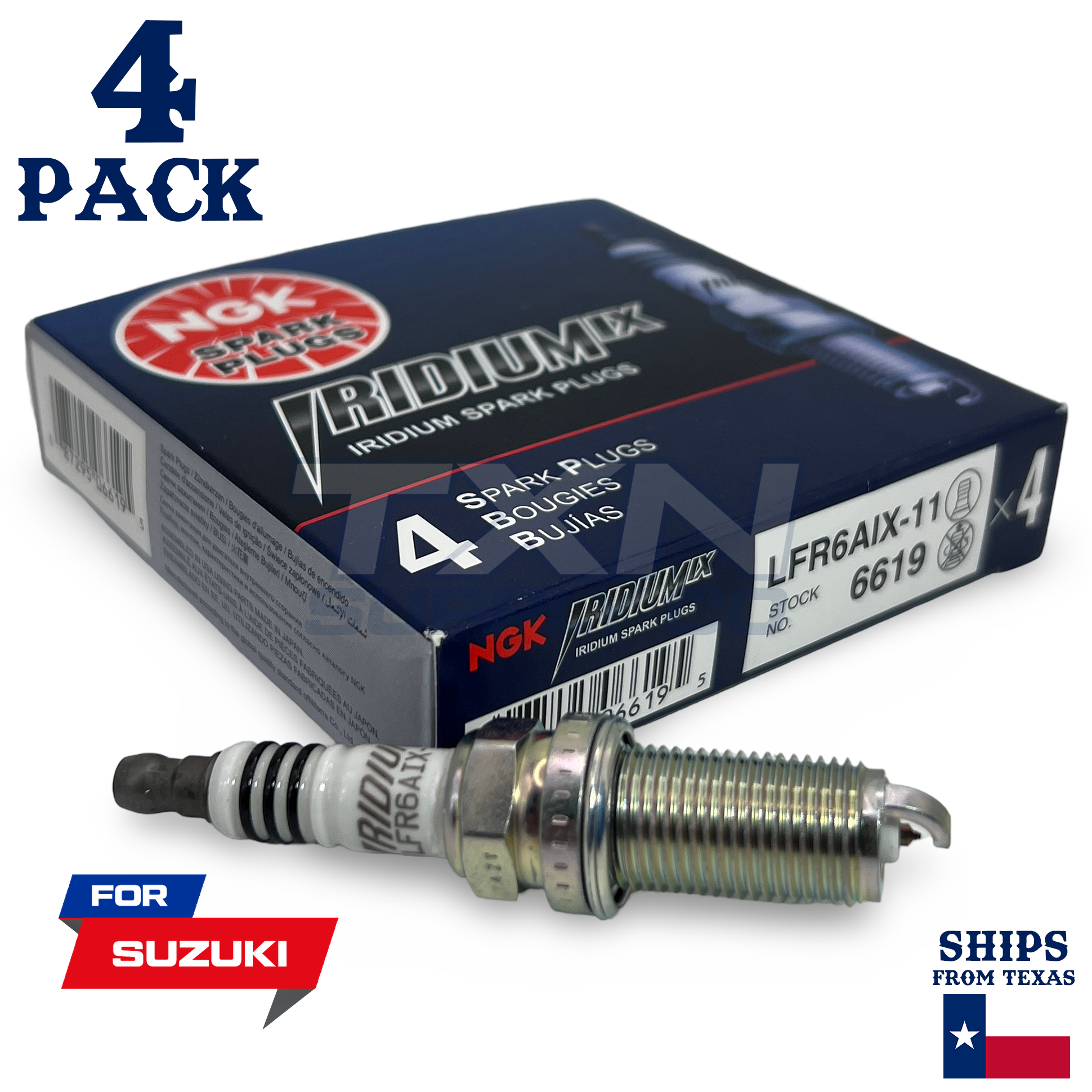 4 Pack NGK Iridium IX Spark Plugs 2010-2012 for Suzuki Kizashi 2.4L 2.4L L4 - Image 1