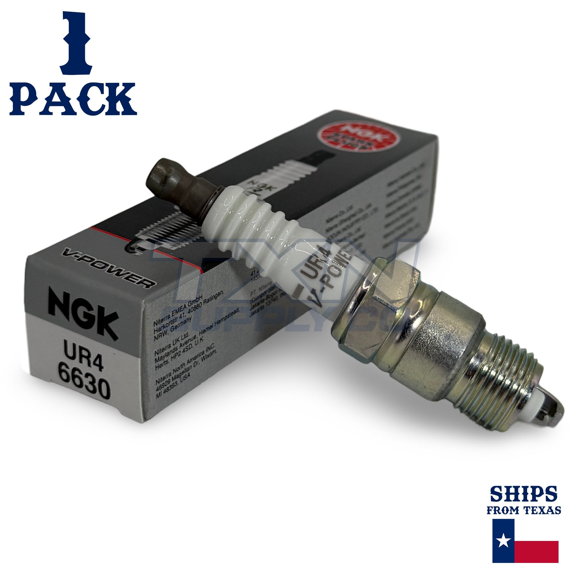 NGK (6630) UR4 V-Power Spark Plug, Pack of 1, One Size - Image 1