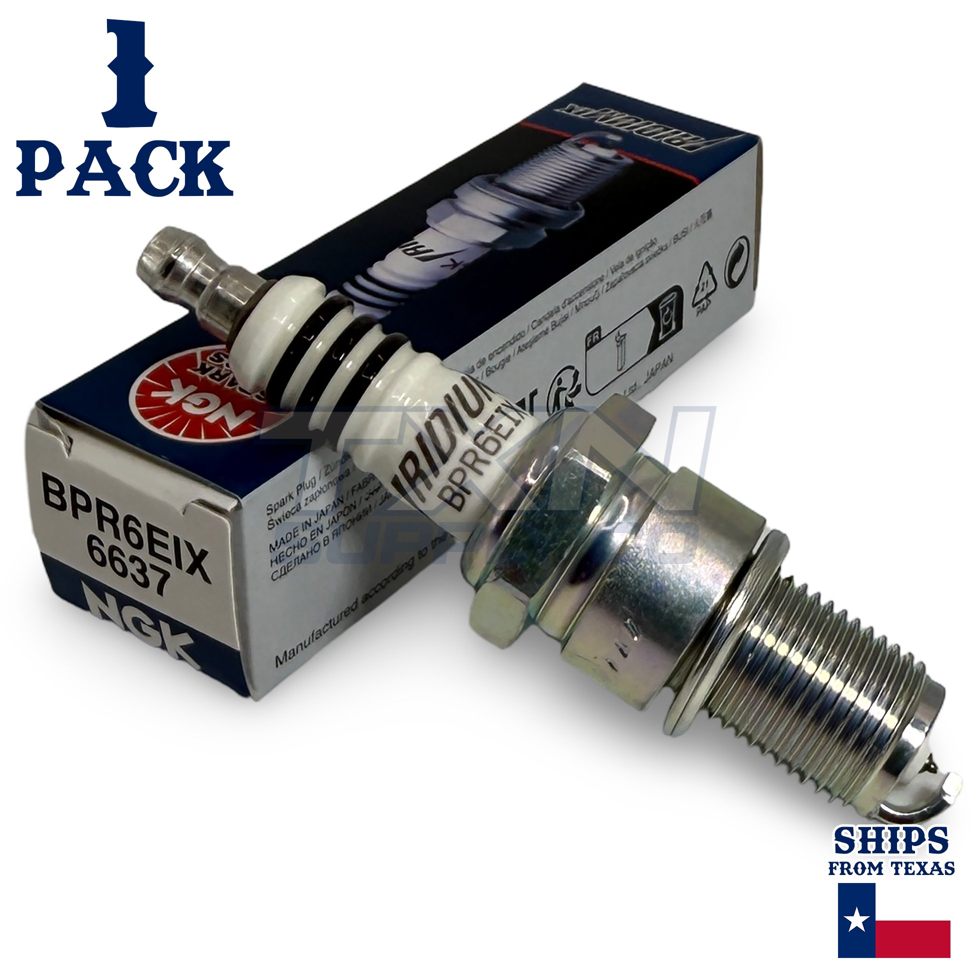 1 Pack NGK 6637 Iridium IX Spark Plug BPR6EIX - Image 1